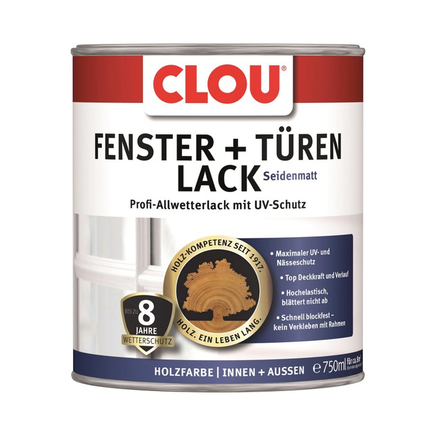 Fenster- und Türenlack, 750 ml Dose, weiß, für Innen & Außen