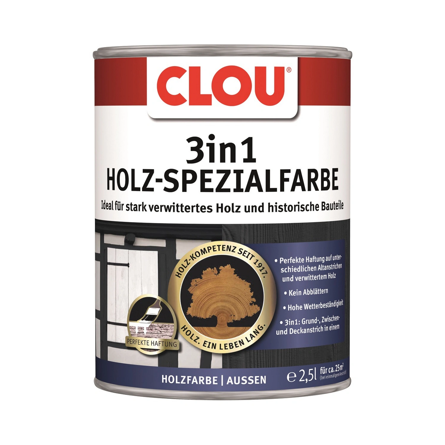 Holzfarbe, 2,5 l, anthrazit, seidenmatt