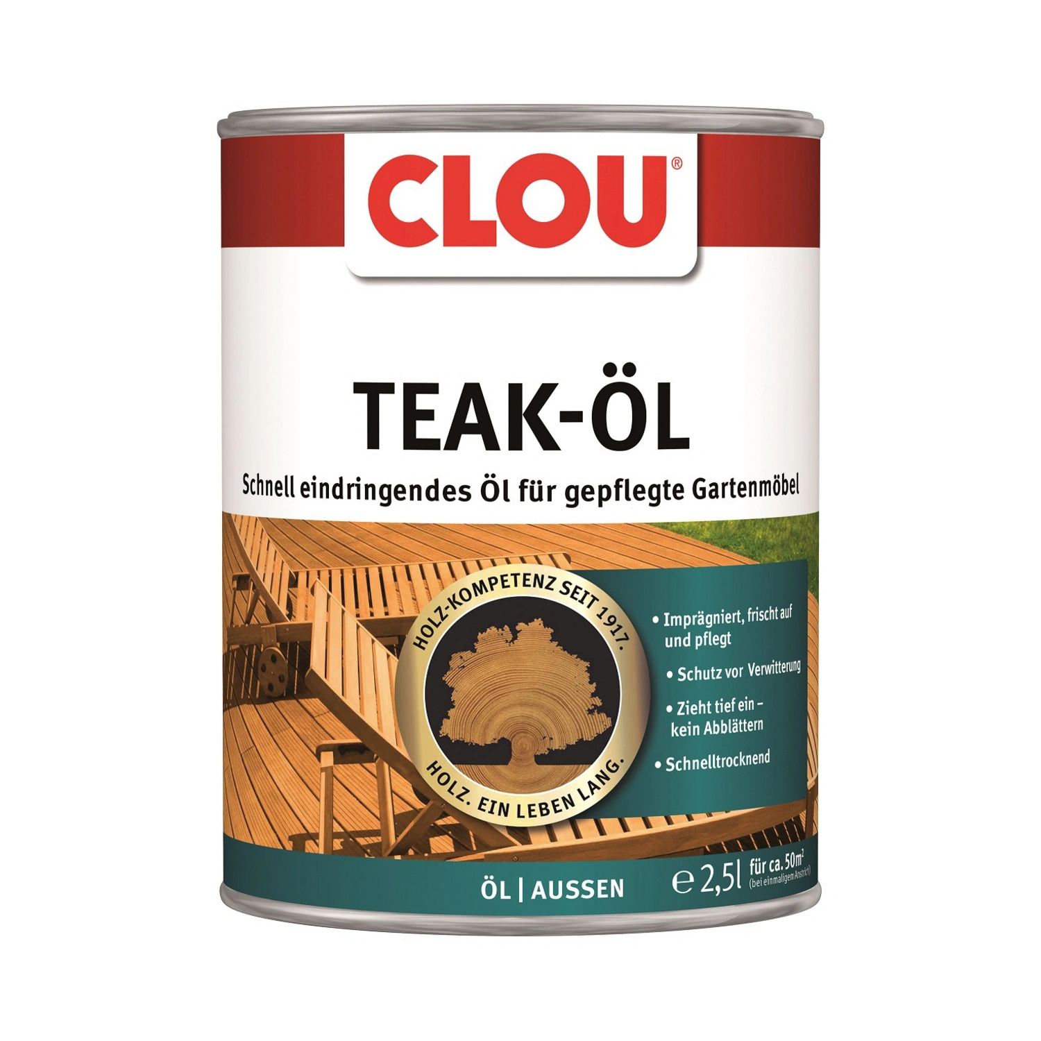 Holzöl, 2,5 l, Teak, für ca. 20 m²/l