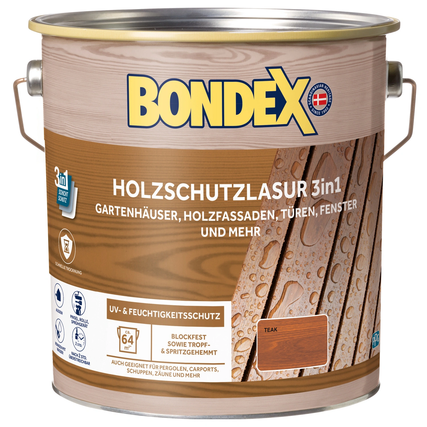 Holzlasur »3in1«, 4L, teak