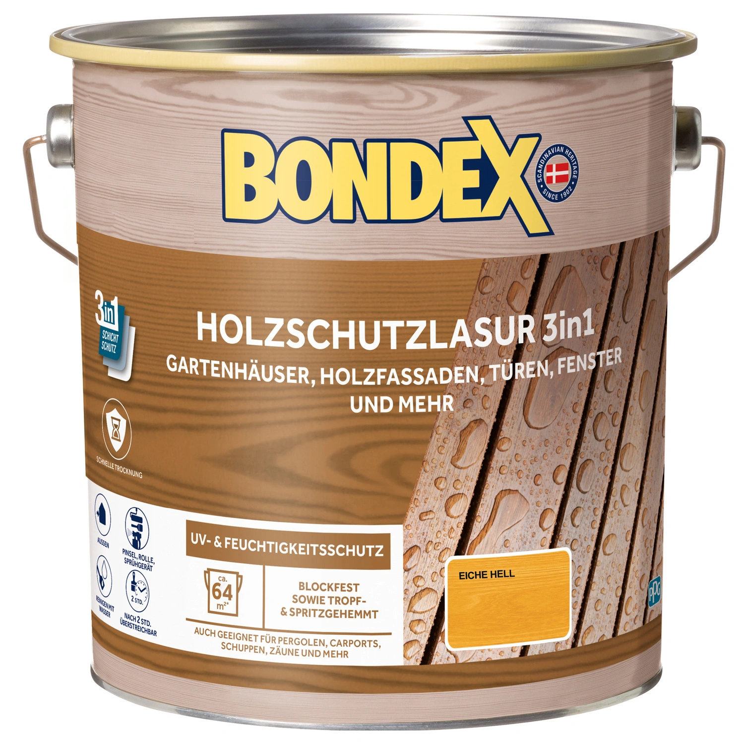 Holzlasur »3in1«, 4L, eiche hell