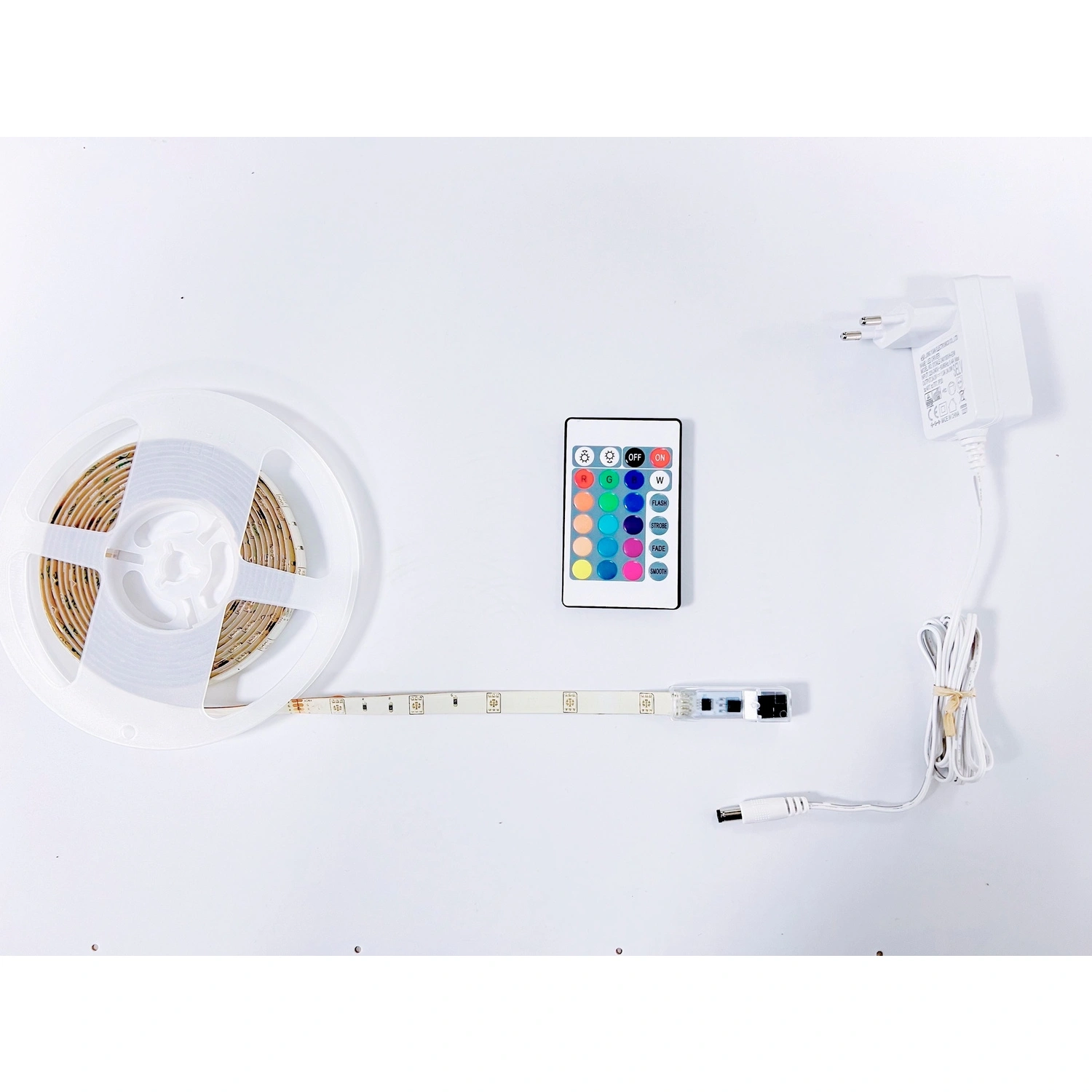 LED-Streifen, 3 m, 12 W, 90 x RGB-LED inkl. Fernbedienung