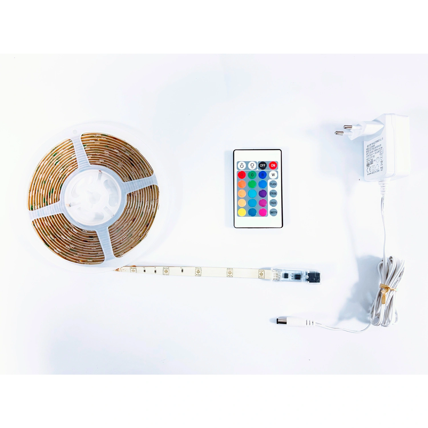 LED-Streifen, 10 m, 24 W, 300 x RGB-LED inkl. Fernbedienung