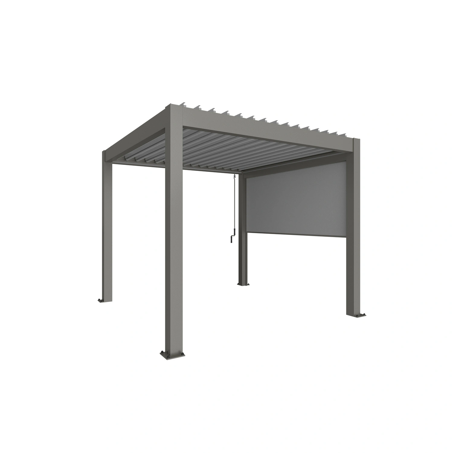 Pergola-Sonnenrollo »Gr. 4«, BxHxT: 235 x 10 x 364 cm, quarzgrau-metallic