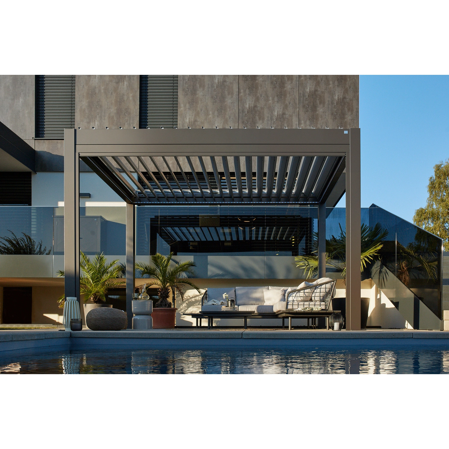 Pergola »Gr. 4×3«, BxHxT: 404,5 x 255 x 312 cm, dunkelgrau-metallic