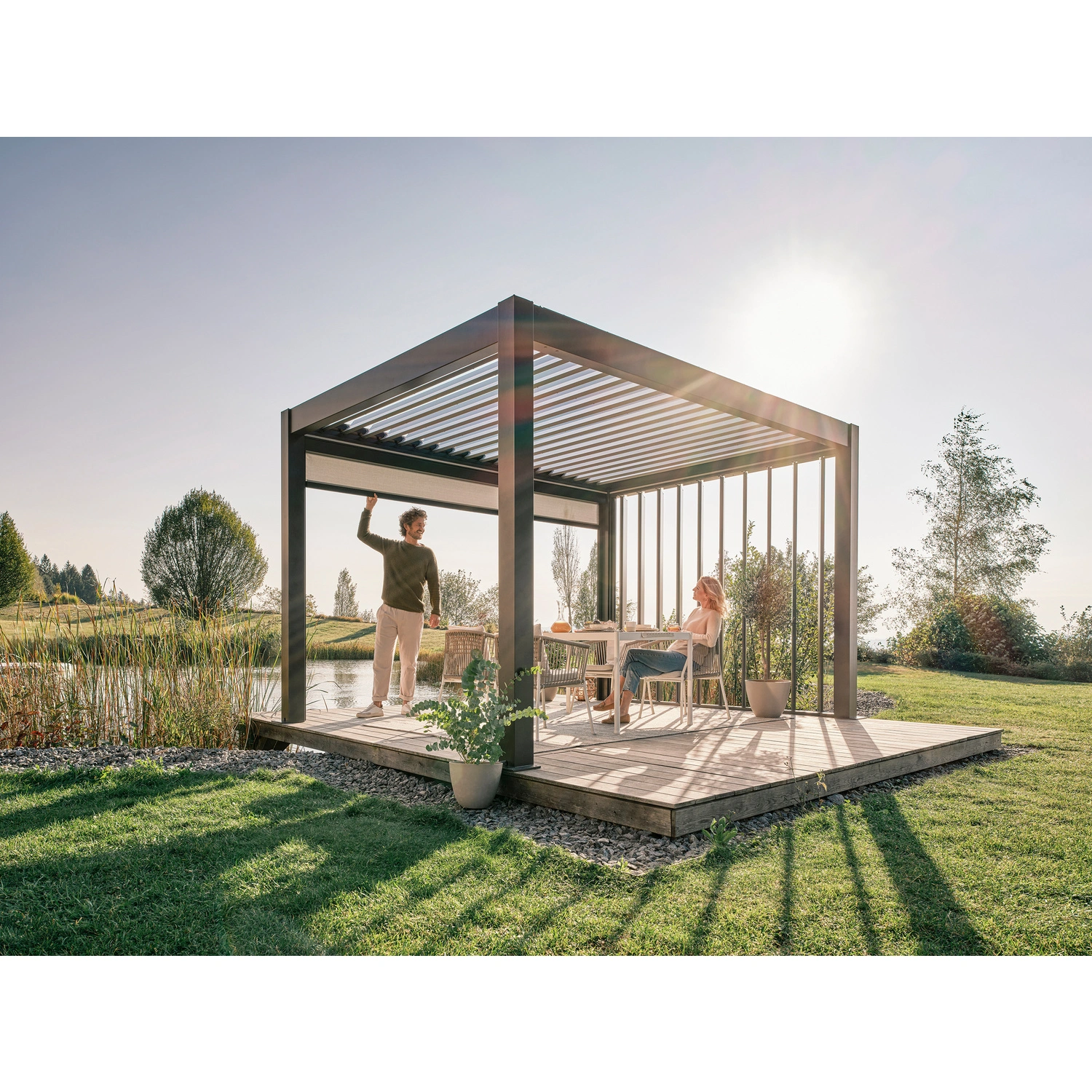 Pergola »Gr. 4×3«, BxHxT: 404,5 x 255 x 312 cm, silber-metallic