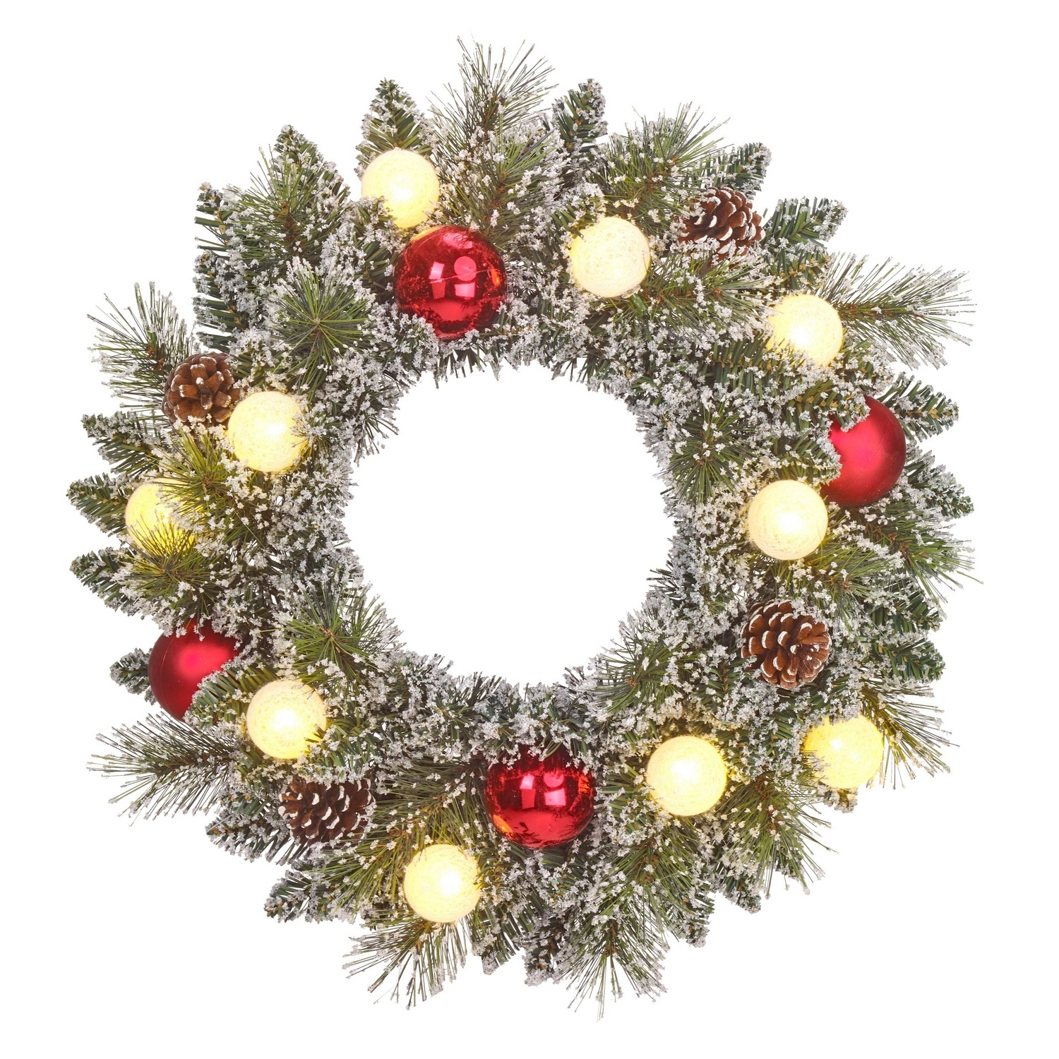 Weihnachtskranz, HxD: 10 x 45cm, frosted, grün