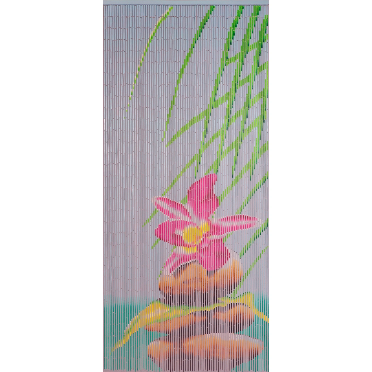Vorhang, BxH: 90 x 200 cm, Stein-Motiv, bunt/lila