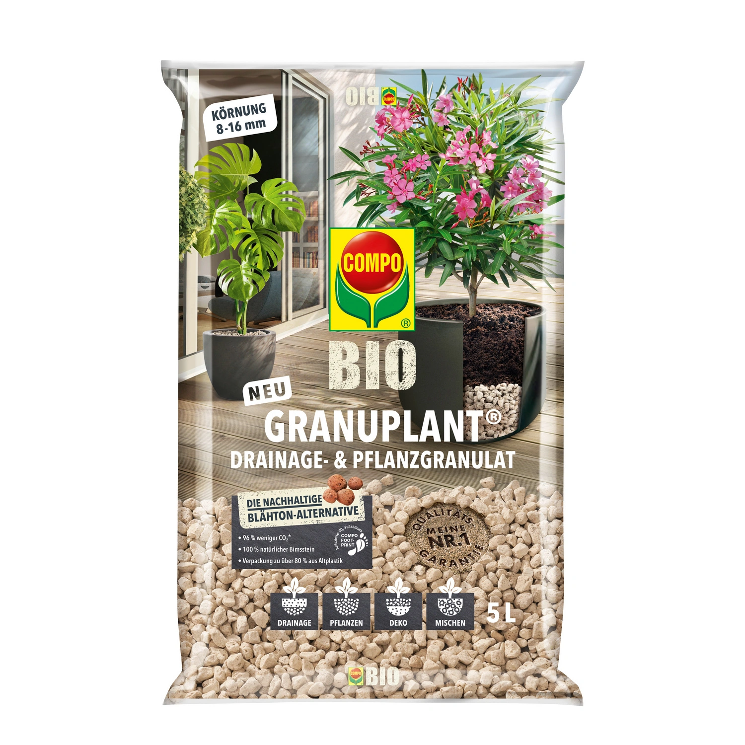 Bimsgranulat »GRANUPLANT®«, 5 Liter, sehr lange Haltbarkeit, ideal für Hydro- und Semikulturen