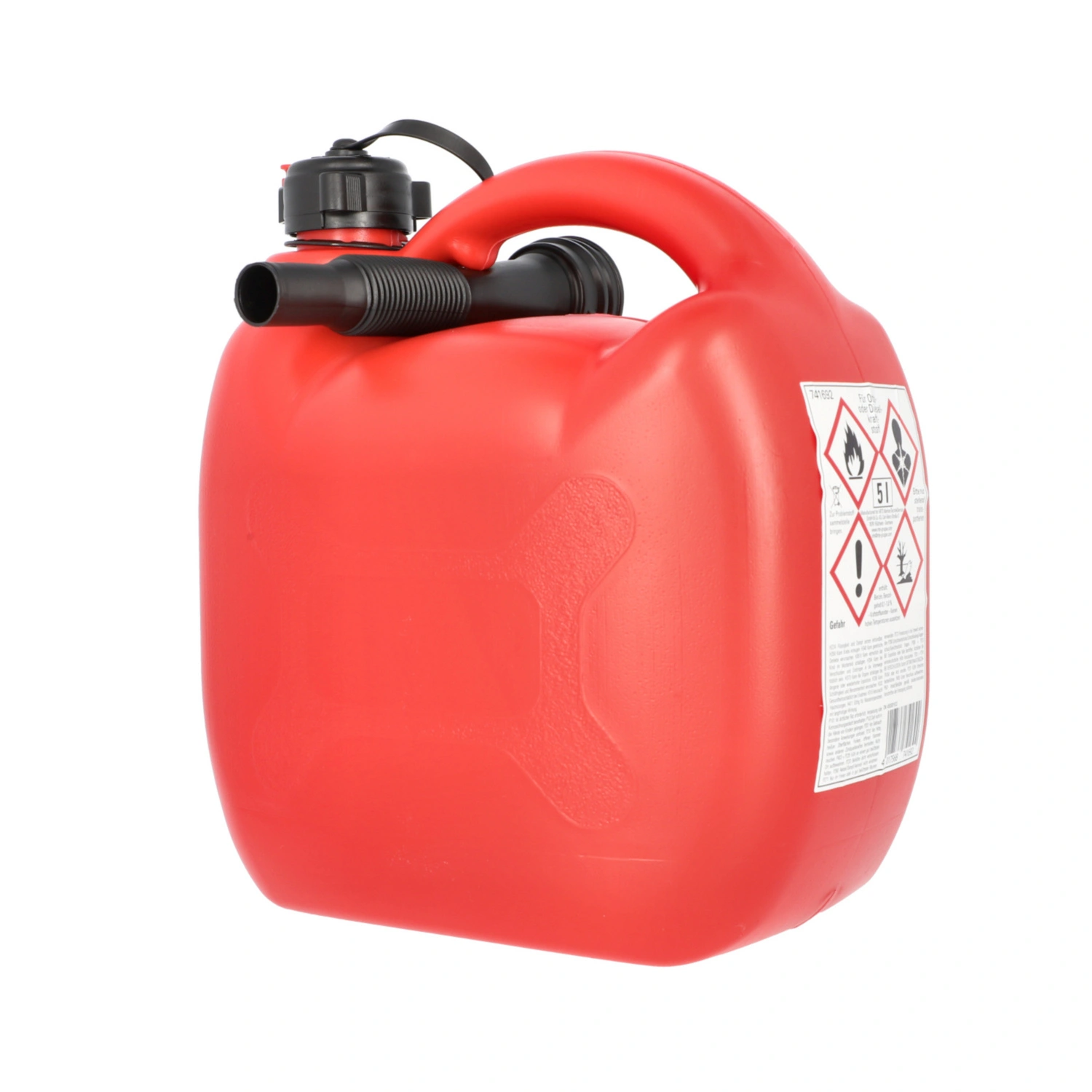 Benzinkanister, 5 Liter, Kunststoff, rot