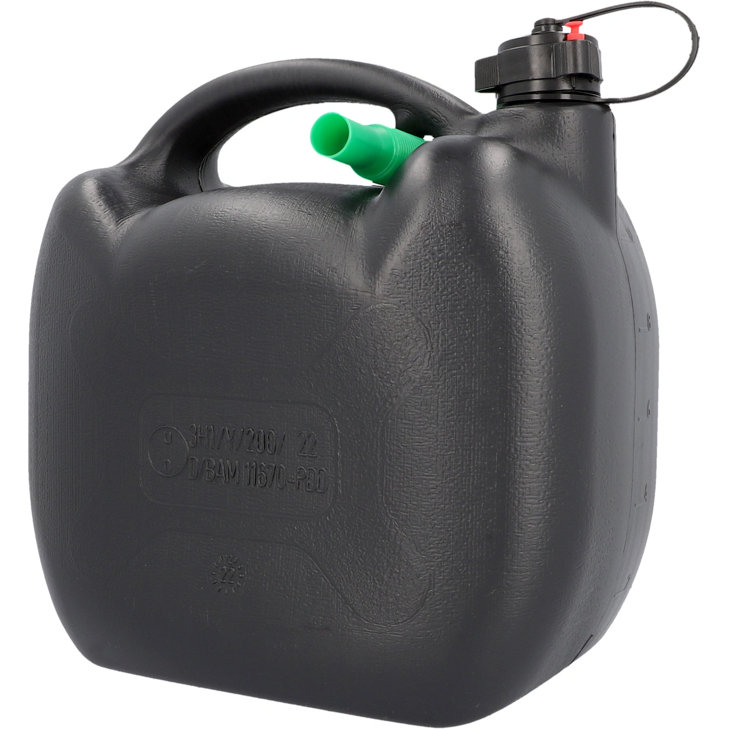 Benzinkanister, 10 Liter, Kunststoff, schwarz