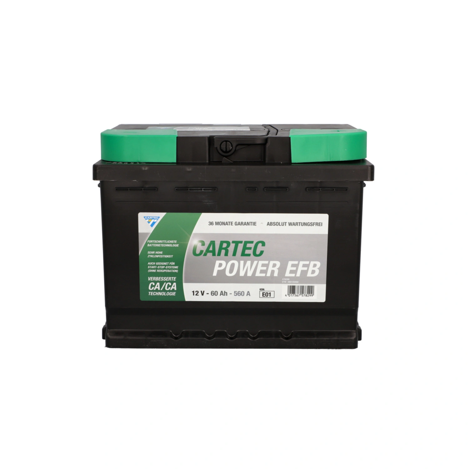 Batterie, Starter, 60 Ah, 12 V, LxBxH: 175×24,2×19 cm