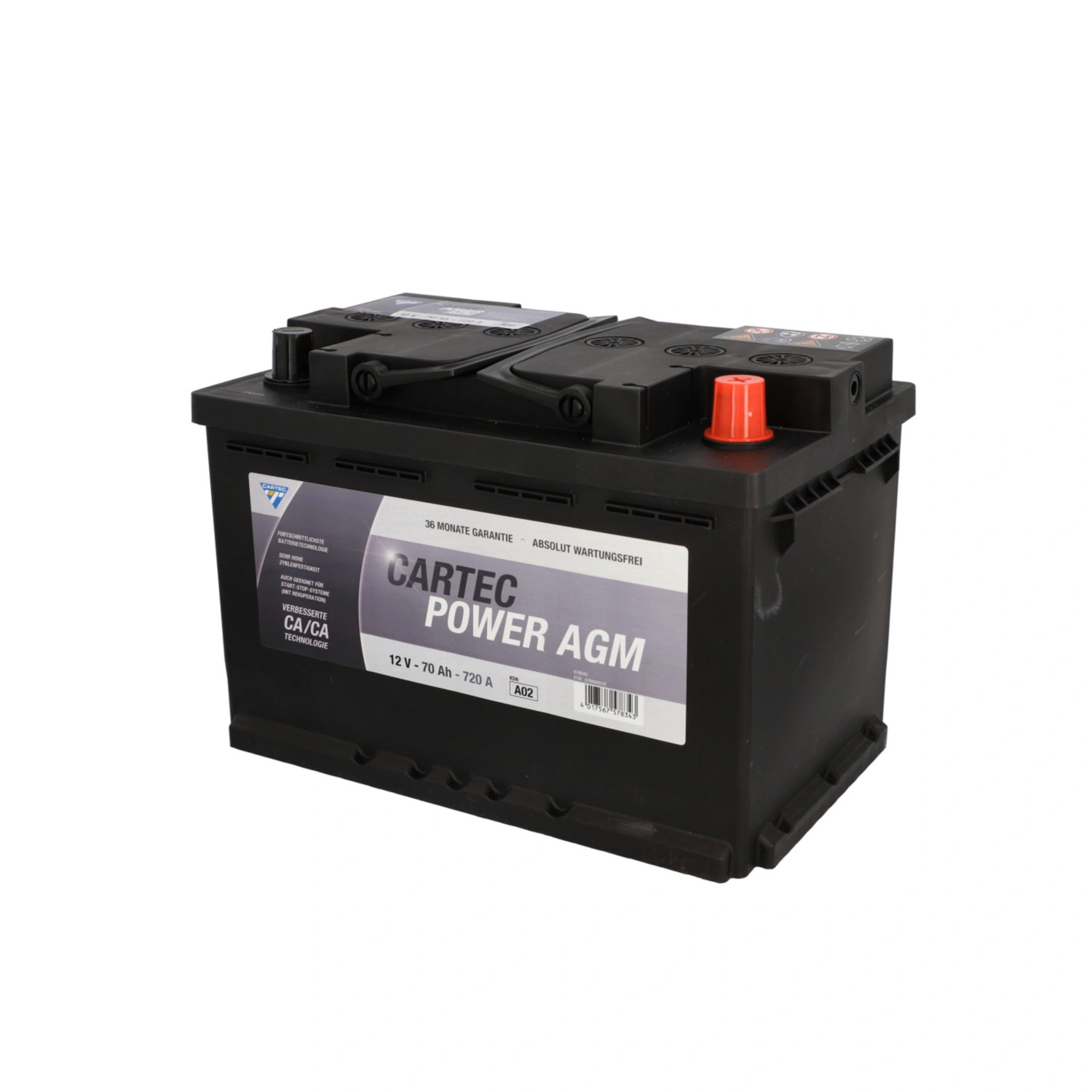 Batterie, Starterbatterie, 70 AH, 12 V, LxBxH: 27,8×17,5×19 cm