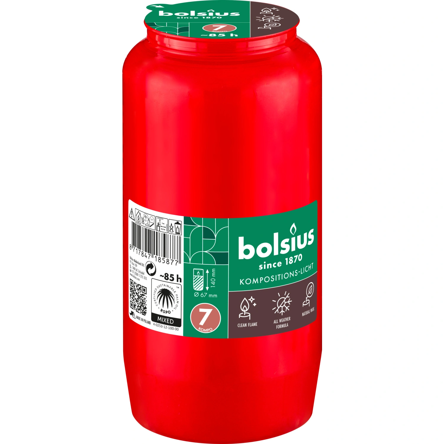 Grablicht »Kompolicht Nr. 7 RSPO Rot«