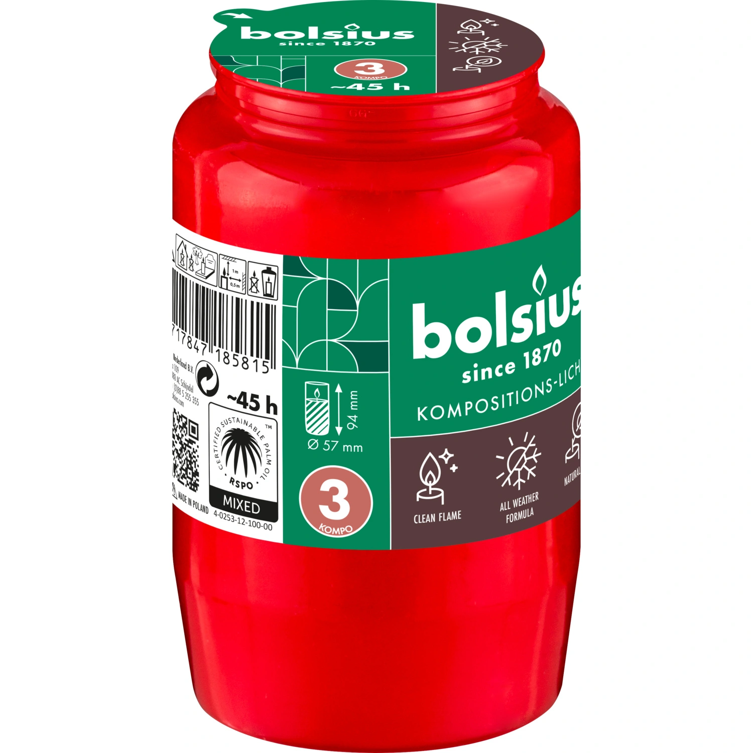 Grablicht »Kompolicht Nr. 3 RSPO Rot«