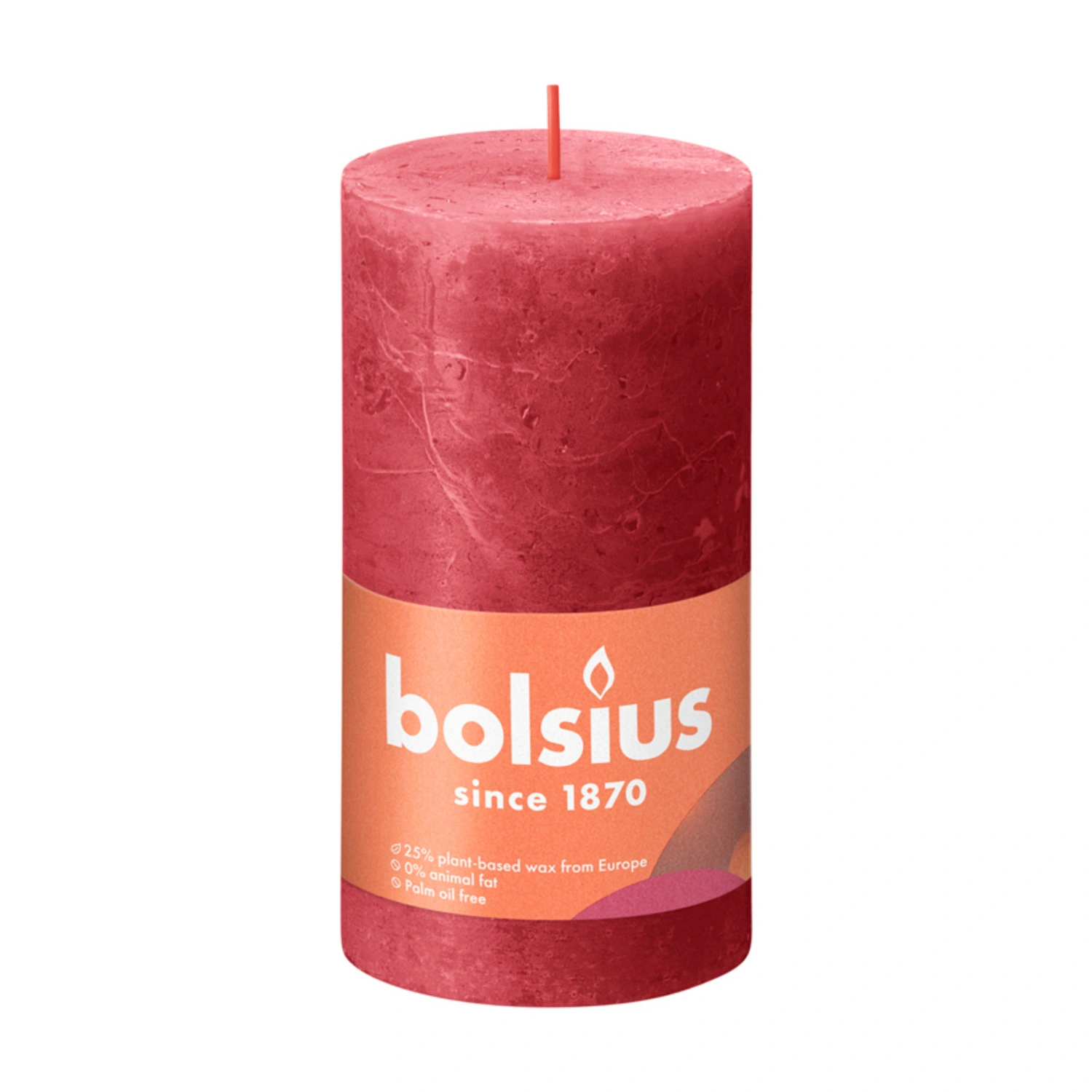 Stumpenkerze »Stumpenkerze Rustik Shine Collection 130/68 mm zartes rot«