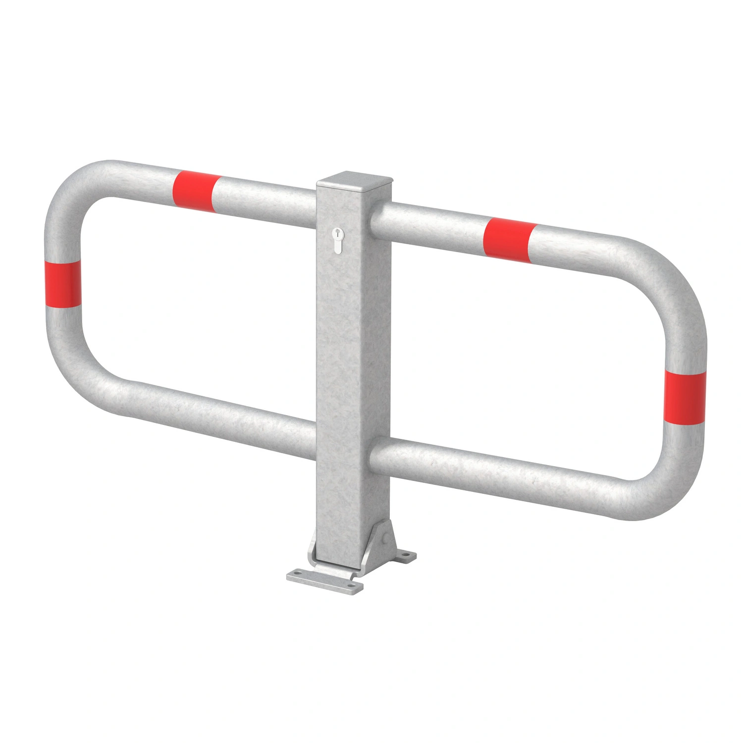 Absperrpfosten, feuerverzinkt, LxBxH: 50x95x16 cm, umlegbar