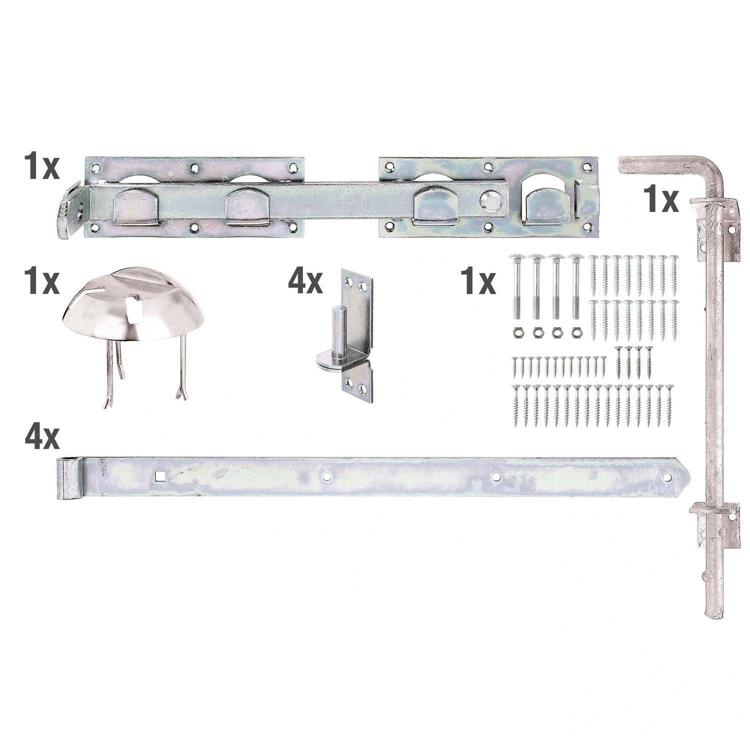 Beschlag-Set, galvanisch verzinkt, LxBxH: 70x205x700 mm