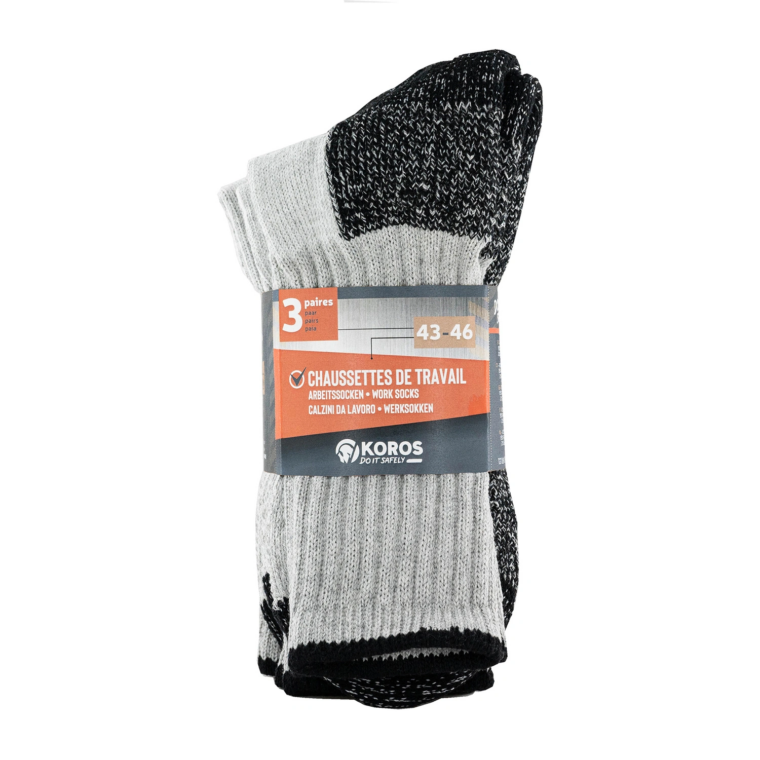 Arbeitssocken »Work Plus«, 3er Set, Gr.39/42, grau-schwarz
