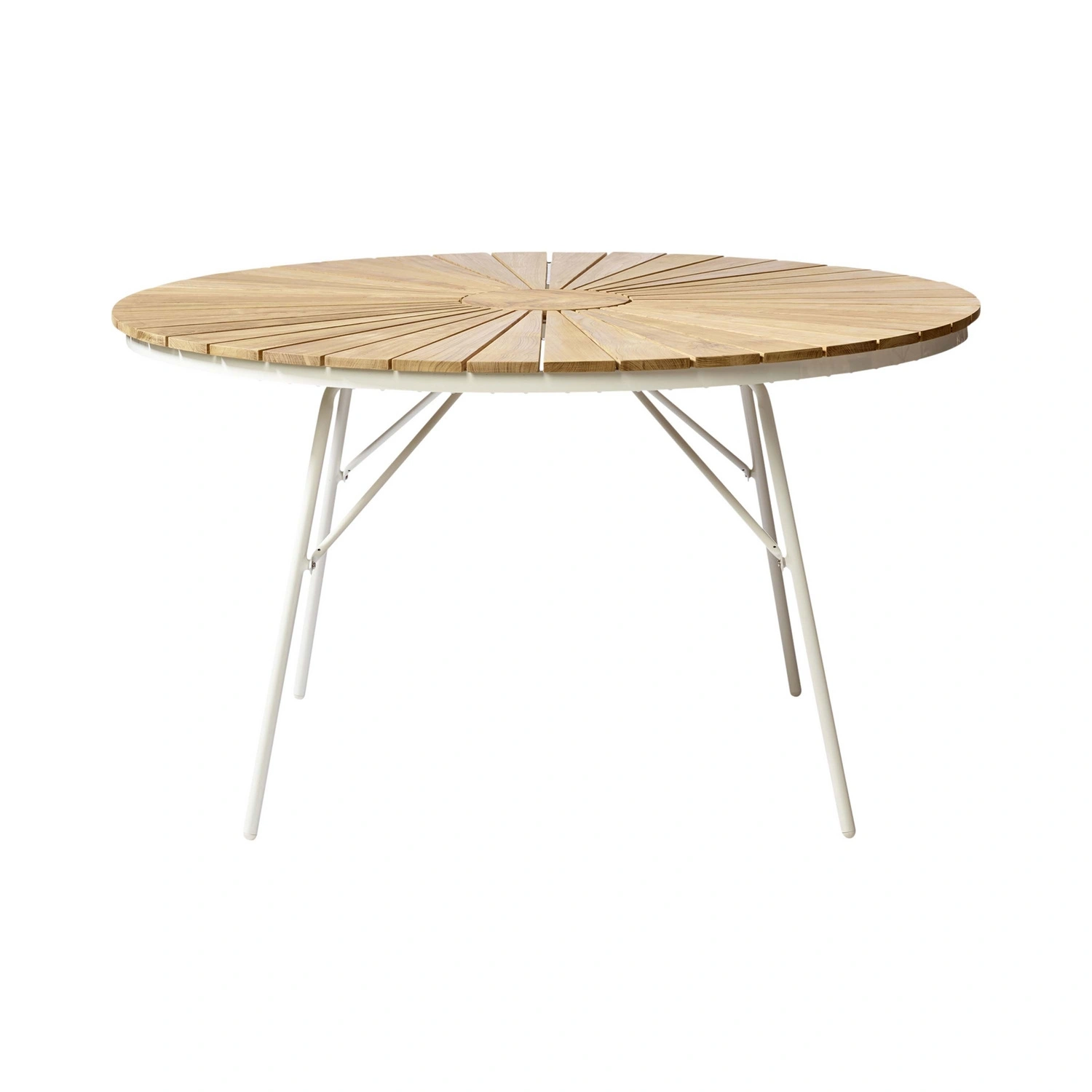 Gartentisch »Ellen «, ØxH: 130 cm x 74 cm, Teakholz, klappbar, Weiß