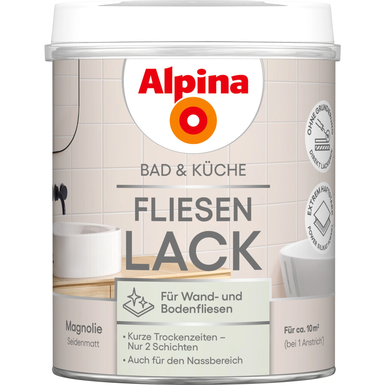 Fliesen-Lack »Bad & Küche«, Magnolie, seidenmatt, 750 ml
