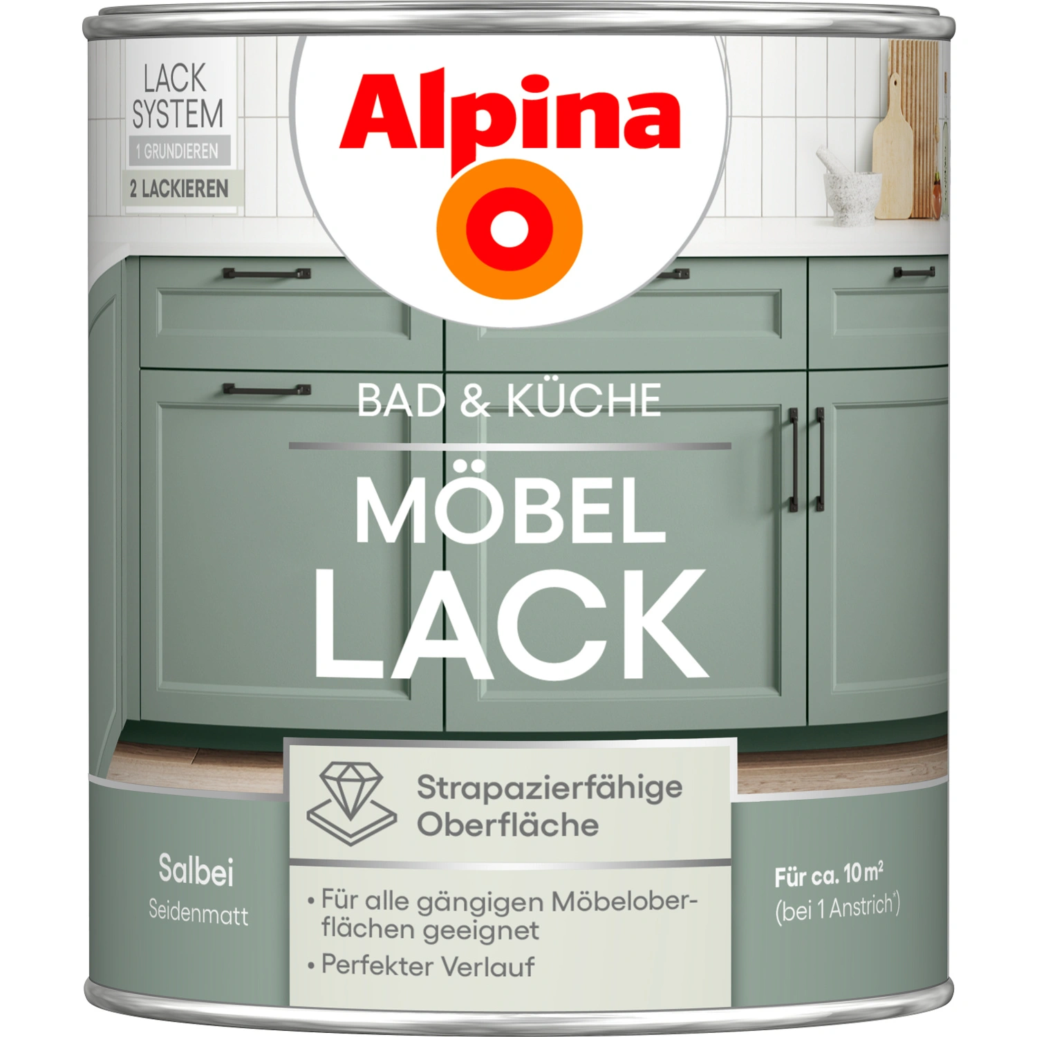 Möbel-Lack »Bad & Küche«, Salbei, seidenmatt, 750 ml