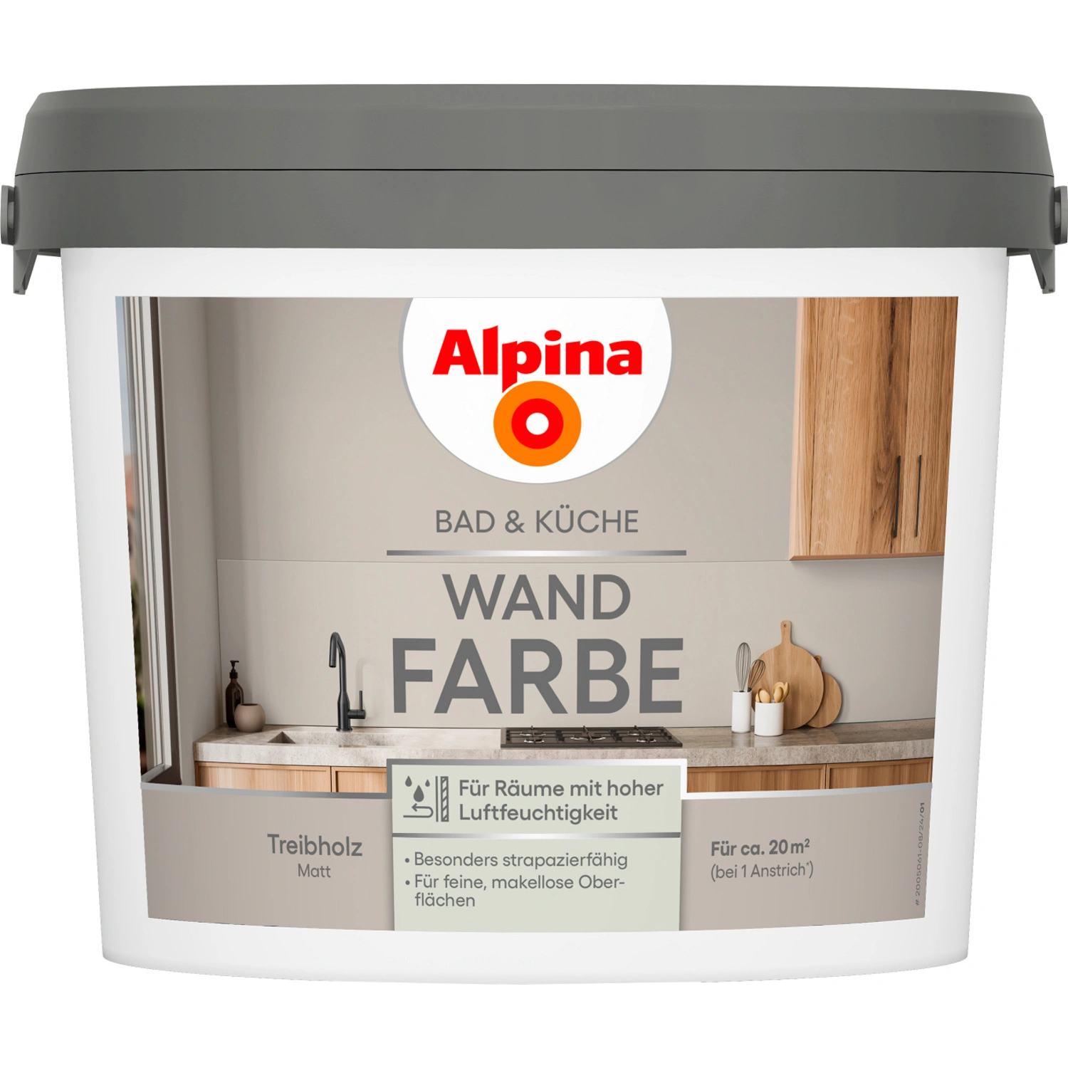 Wandfarbe »Bad & Küche«, Treibholz, matt, 2,5 L