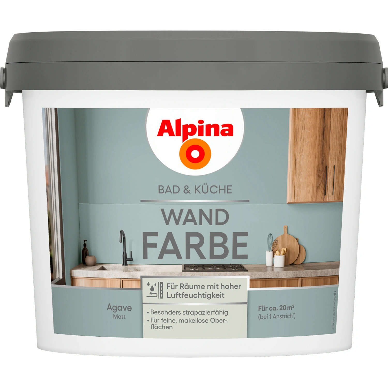 Wandfarbe »Bad & Küche«, Agave, matt, 2,5 L