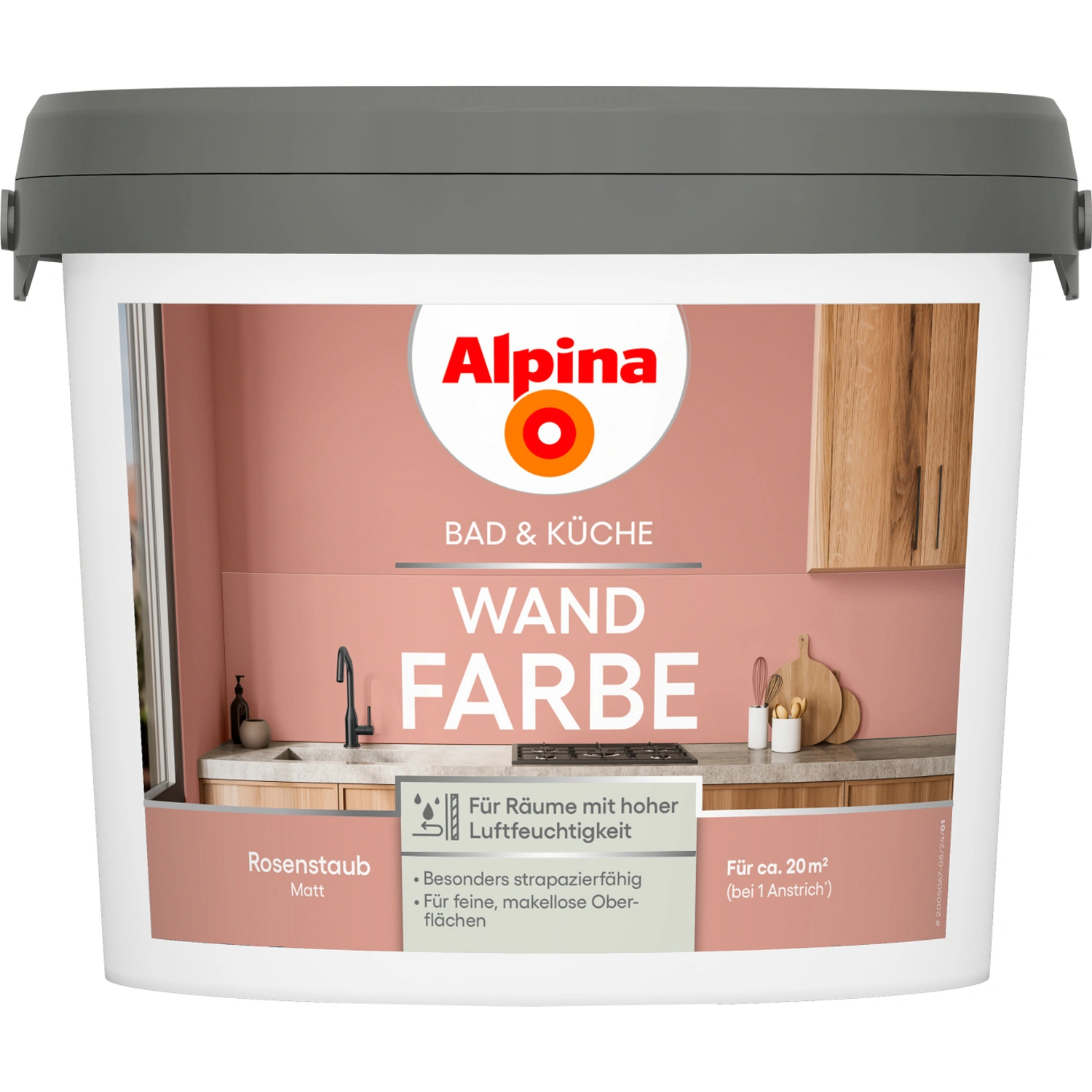 Wandfarbe »Bad & Küche«, Rosenstaub, matt, 2,5 L