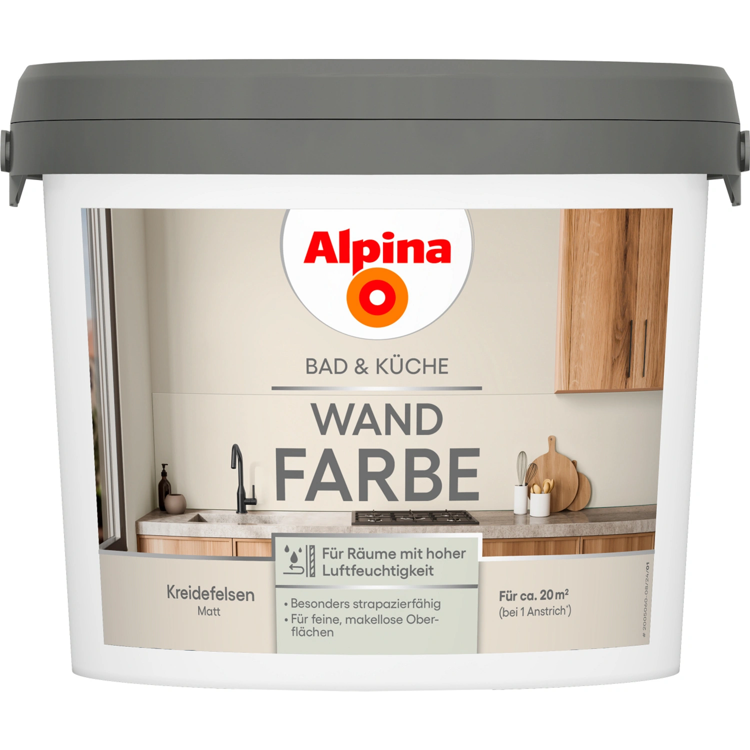 Wandfarbe »Bad & Küche«, Kreidefelsen, matt, 2,5 L