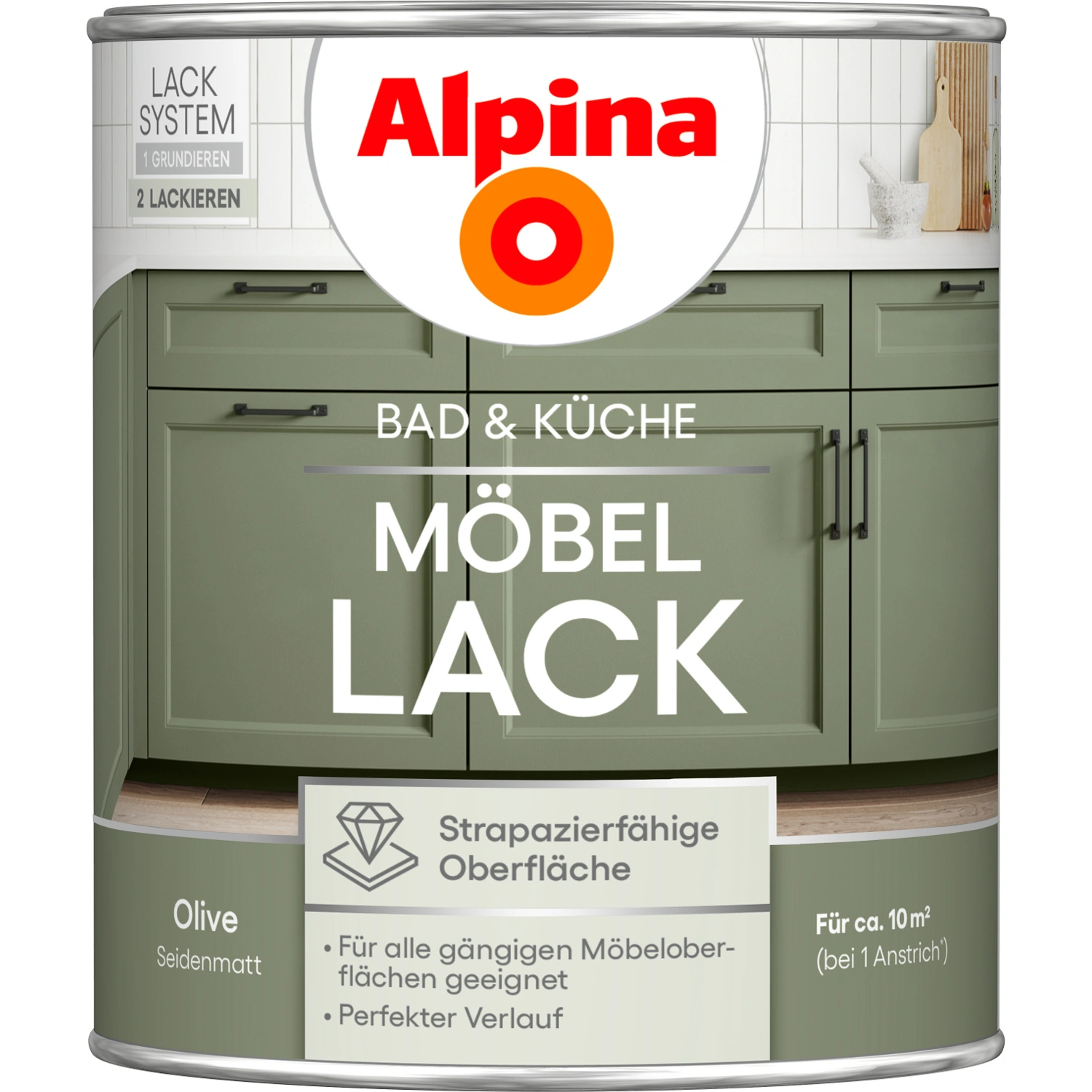 Möbel-Lack »Bad & Küche«, Olive, seidenmatt, 750 ml