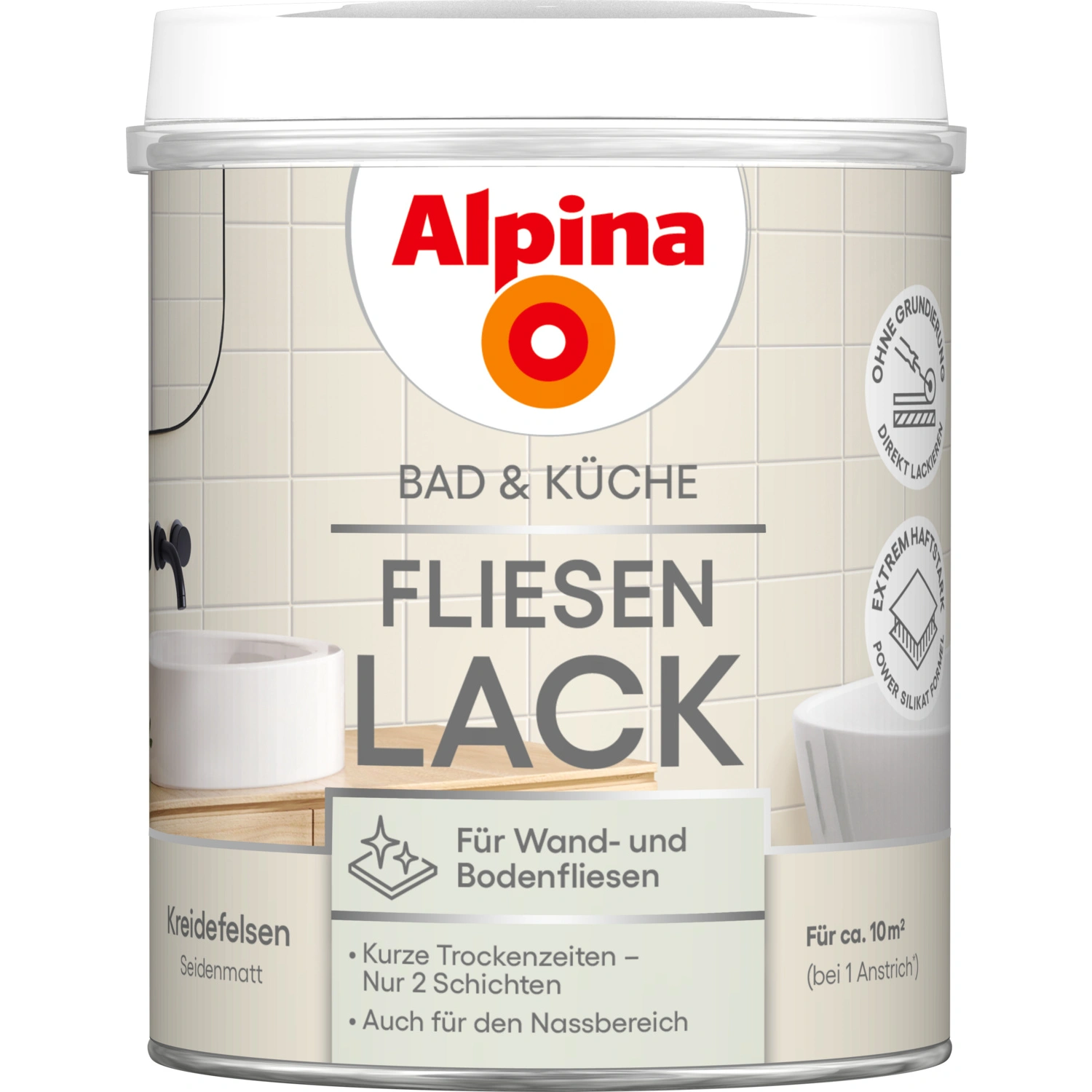 Fliesen-Lack »Bad & Küche«, Kreidefelsen, seidenmatt, 750 ml