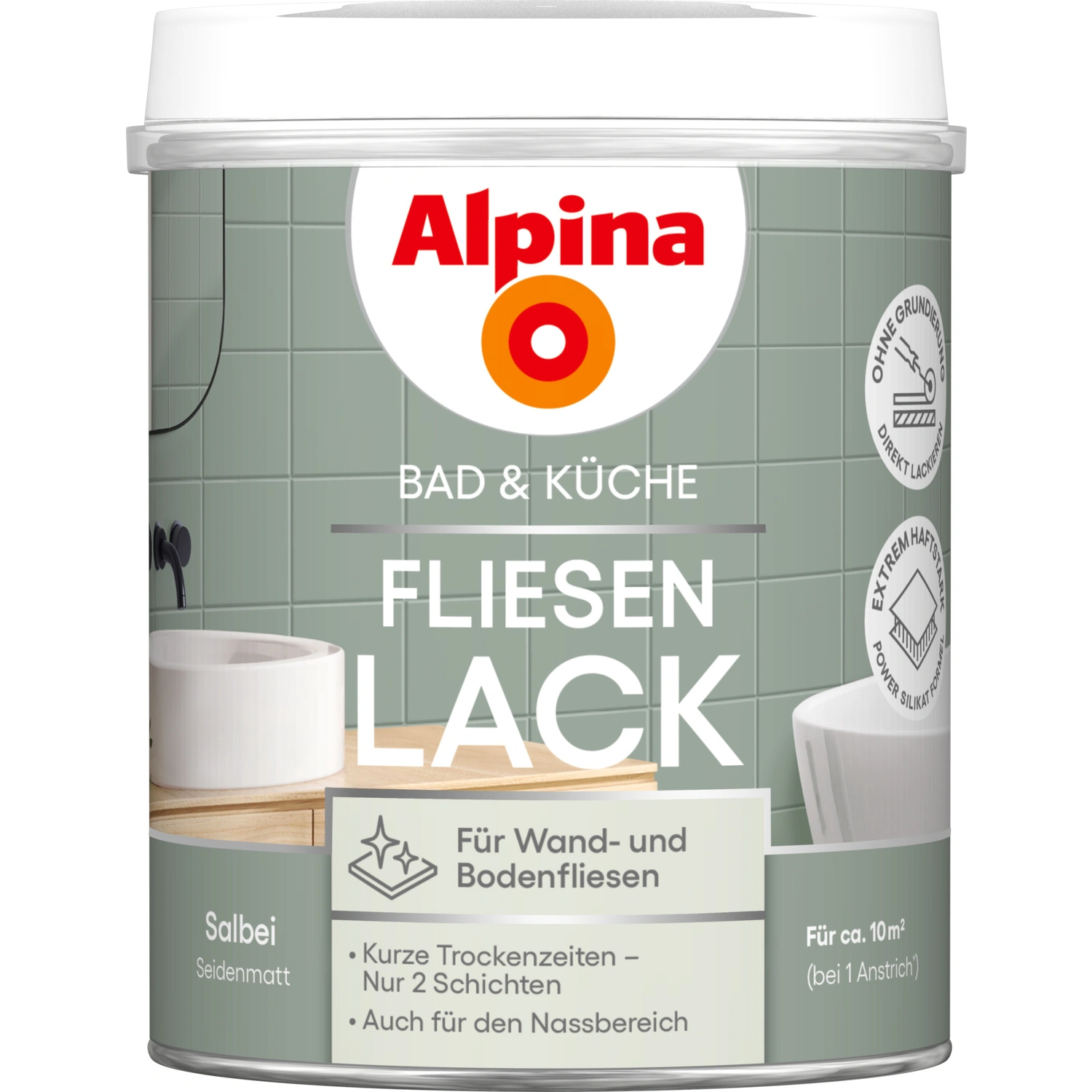 Fliesen-Lack »Bad & Küche«, Salbei, seidenmatt, 750 ml