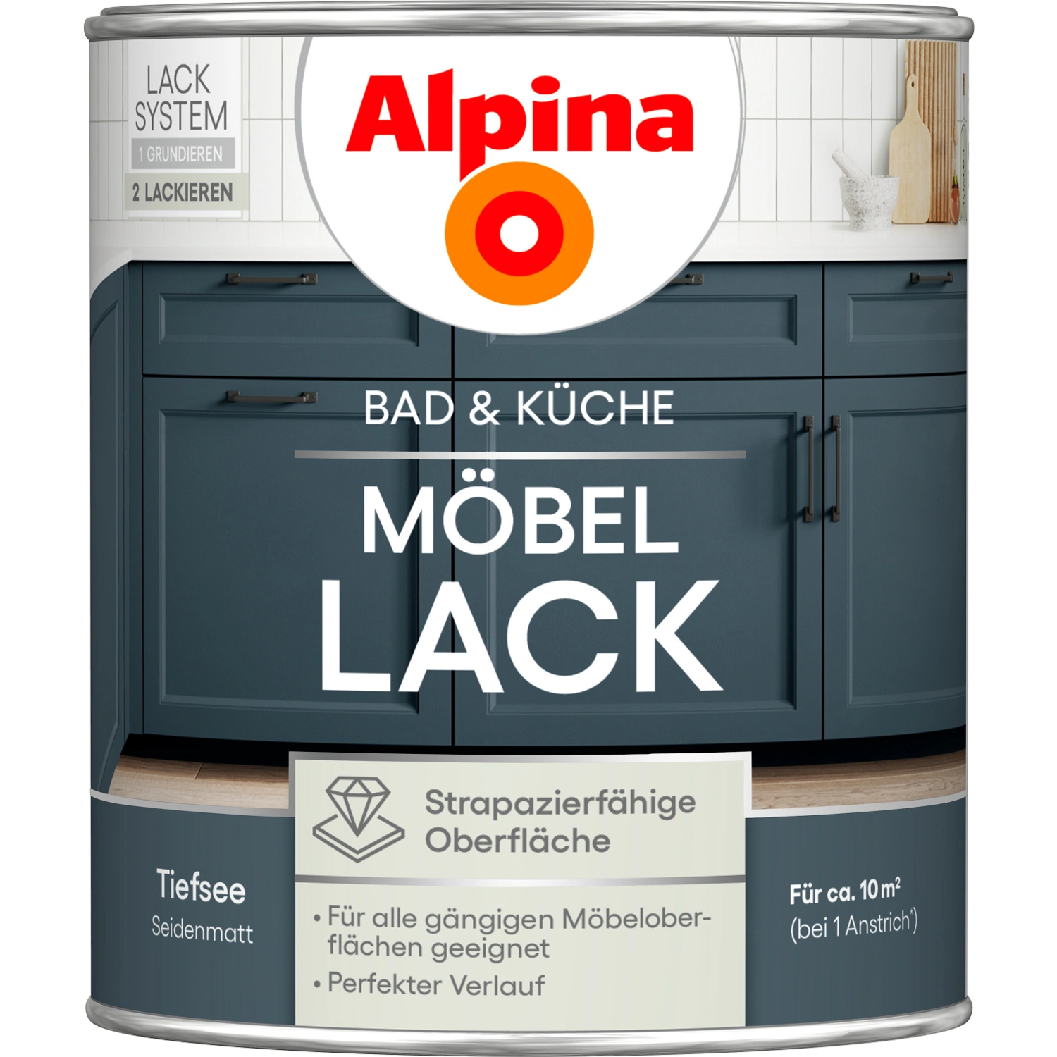 Möbel-Lack »Bad & Küche«, Tiefsee, seidenmatt, 750 ml