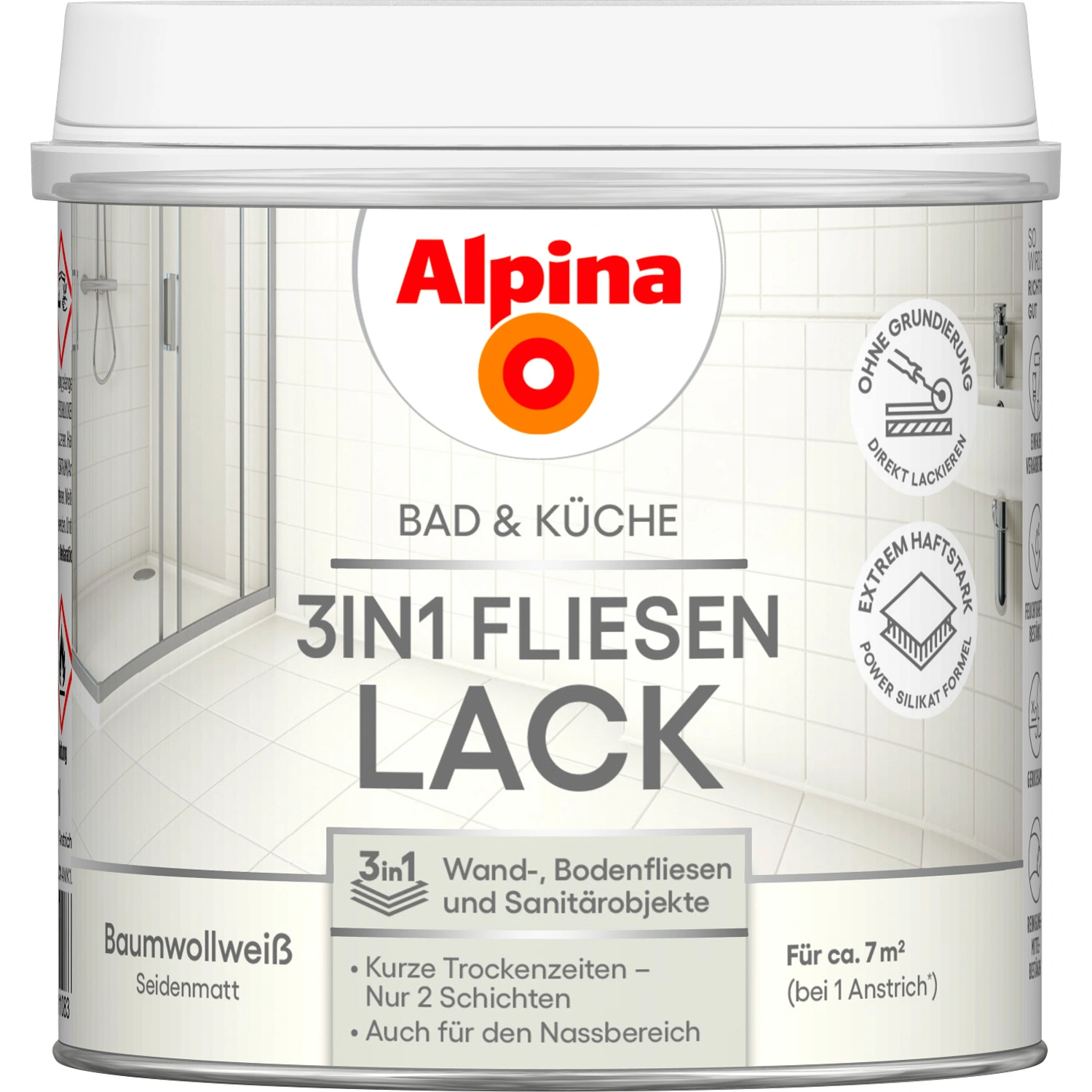 Fliesen-Lack »Bad & Küche«, Baumwollweiß, seidenmatt, 500 ml