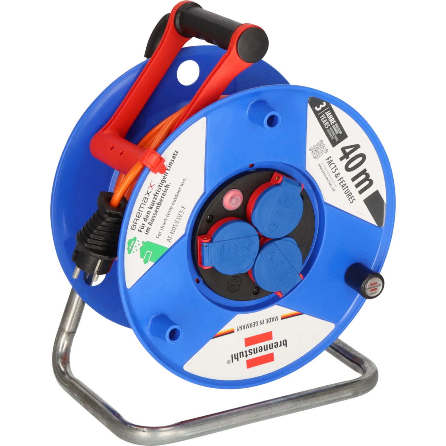 Kabeltrommel »Garant AT-N05V3V3-F«, 3-fach Steckdose, IP 44, Länge: 40 m