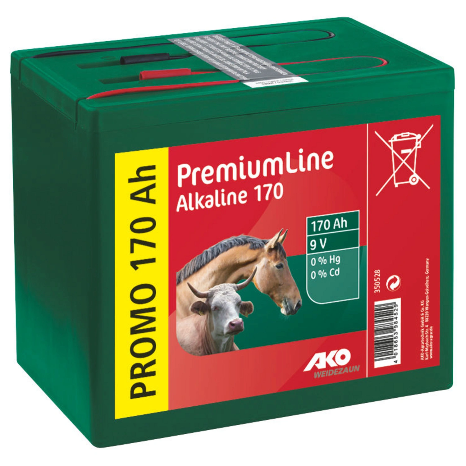 Batterie, Alkaline, LxBxH: 16,5x16x13 cm, rot