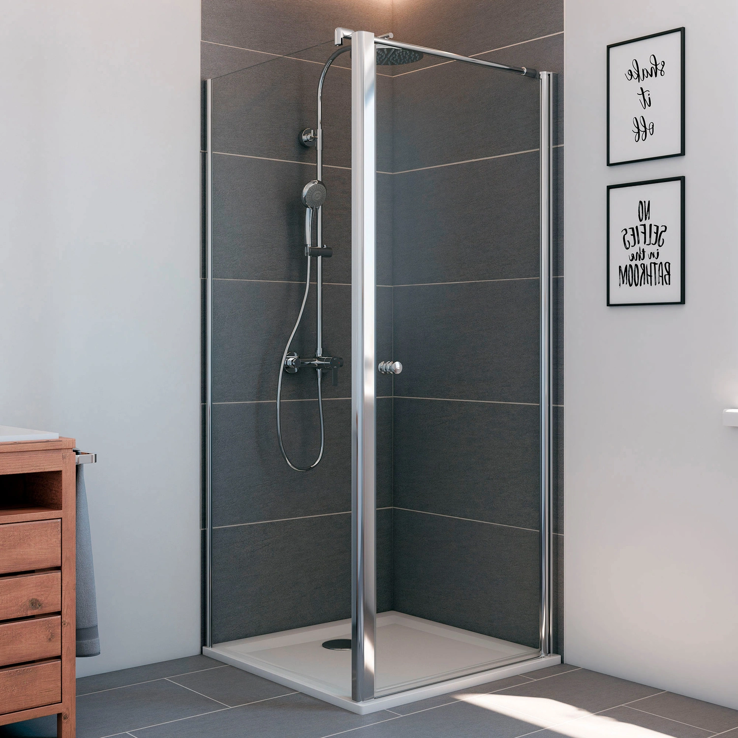 Seitenwand »Elana 6«, Anschlag links/rechts, 90 cm, Intima, chromeffekt