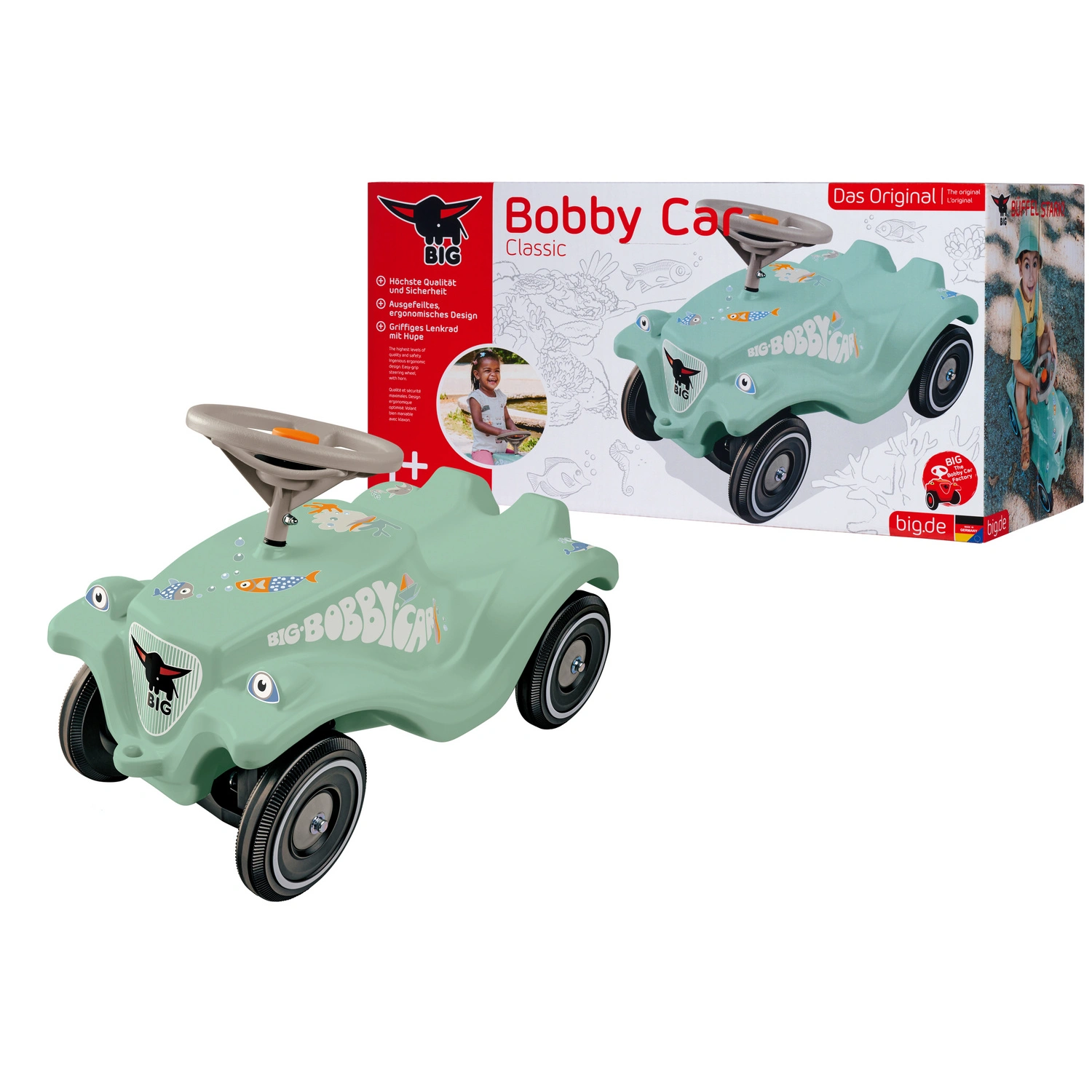 Bobby Car, für Kinder von 1 bis 5 Jahren, mit mechanischer Hupe