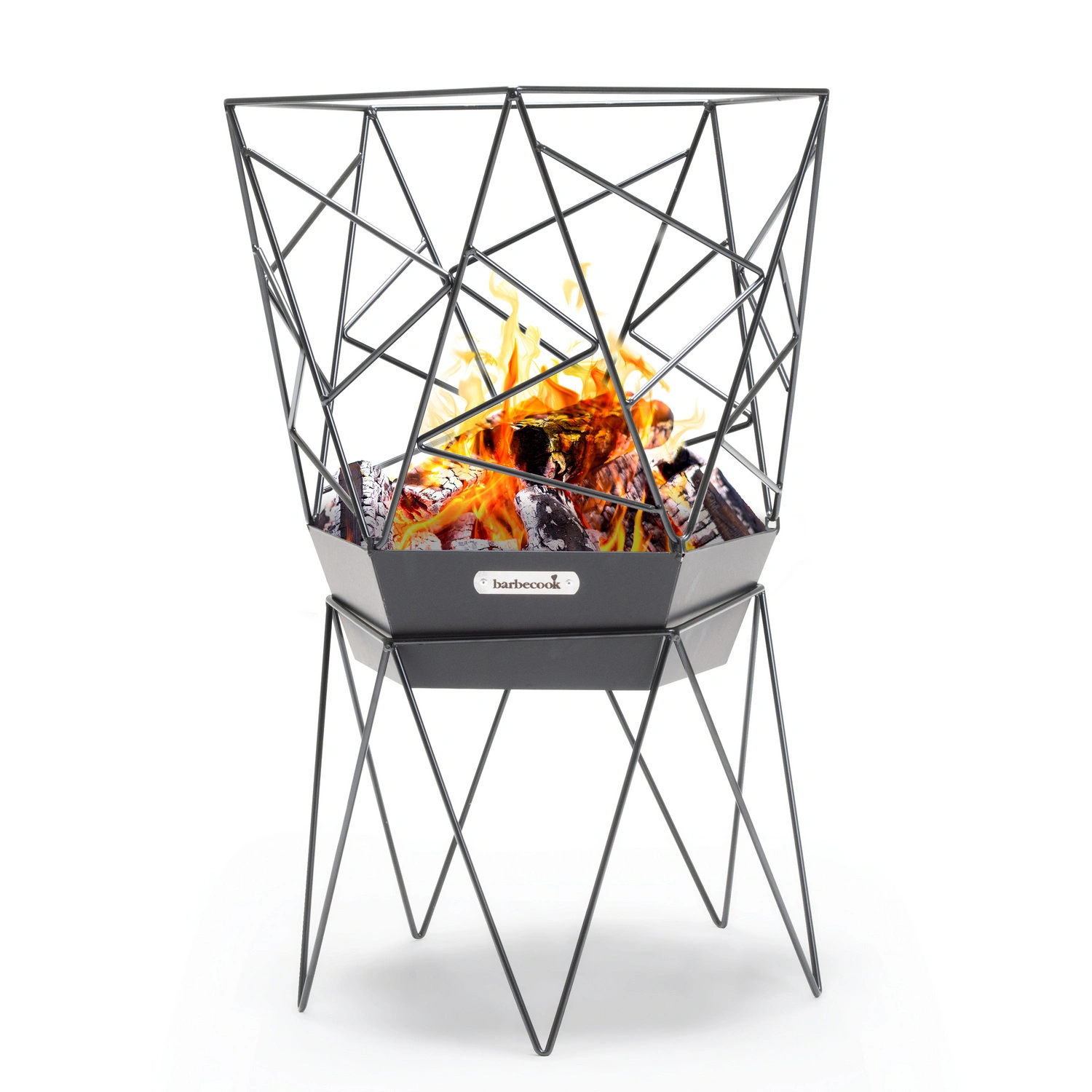 Feuerschale »Sierra«, BxHxT: 45 x 45 x 71 cm, Stahlblech,schwarz lackiert