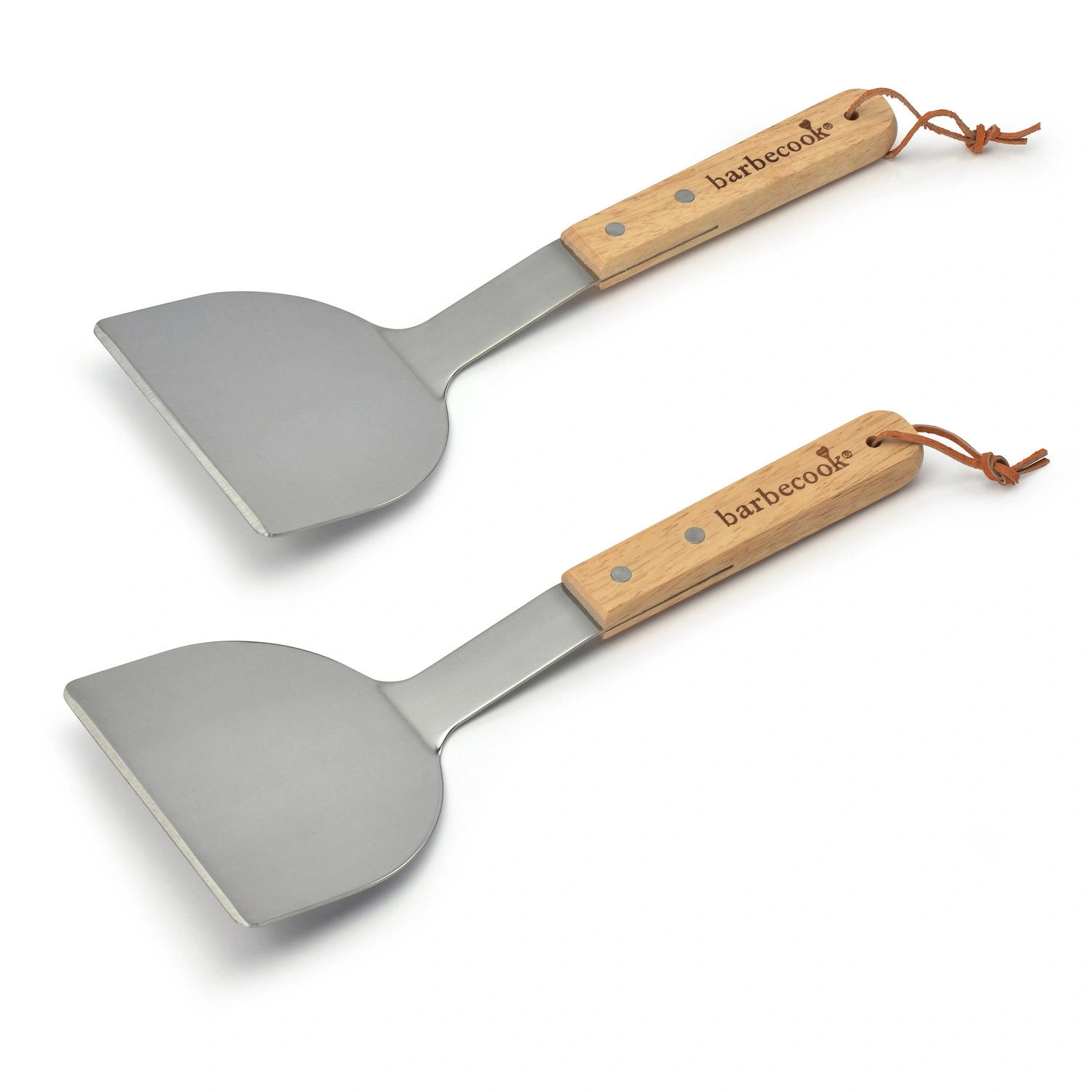 Grillspachtel, 2er-Set, 31 cm, Holzgriff