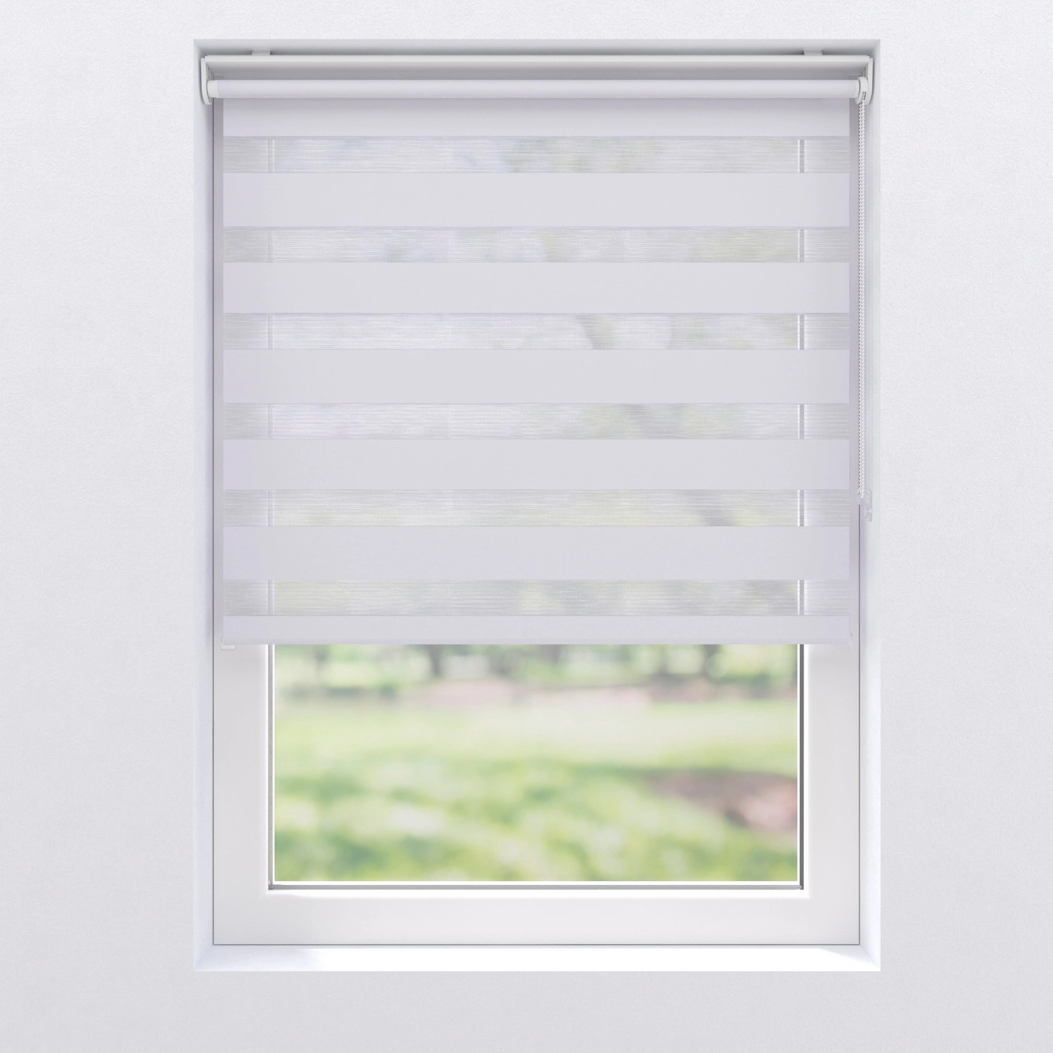 Doppelrollo, klemmfix, BxH: 60 x 150 cm, Polyester, weiß