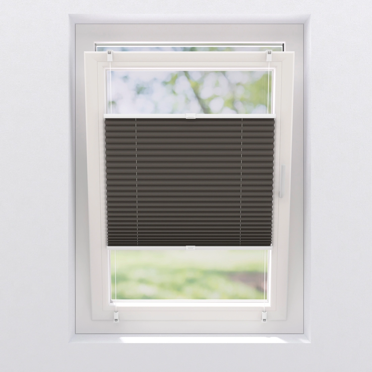 Klemmfix Plissee, klemmfix, BxH: 75 x 130 cm, Polyester, grau