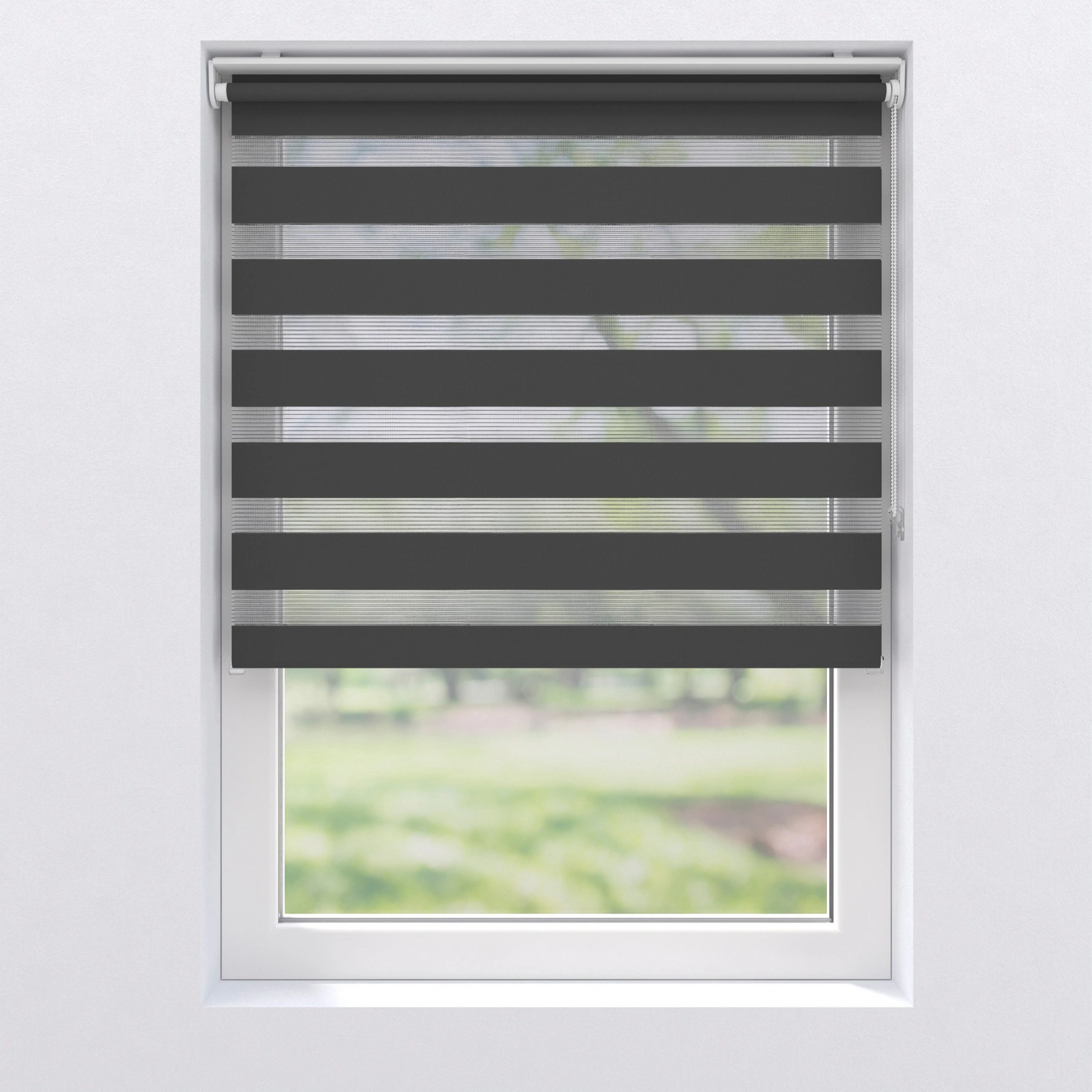 Doppelrollo, klemmfix, BxH: 45 x 150 cm, Polyester, hellgrau