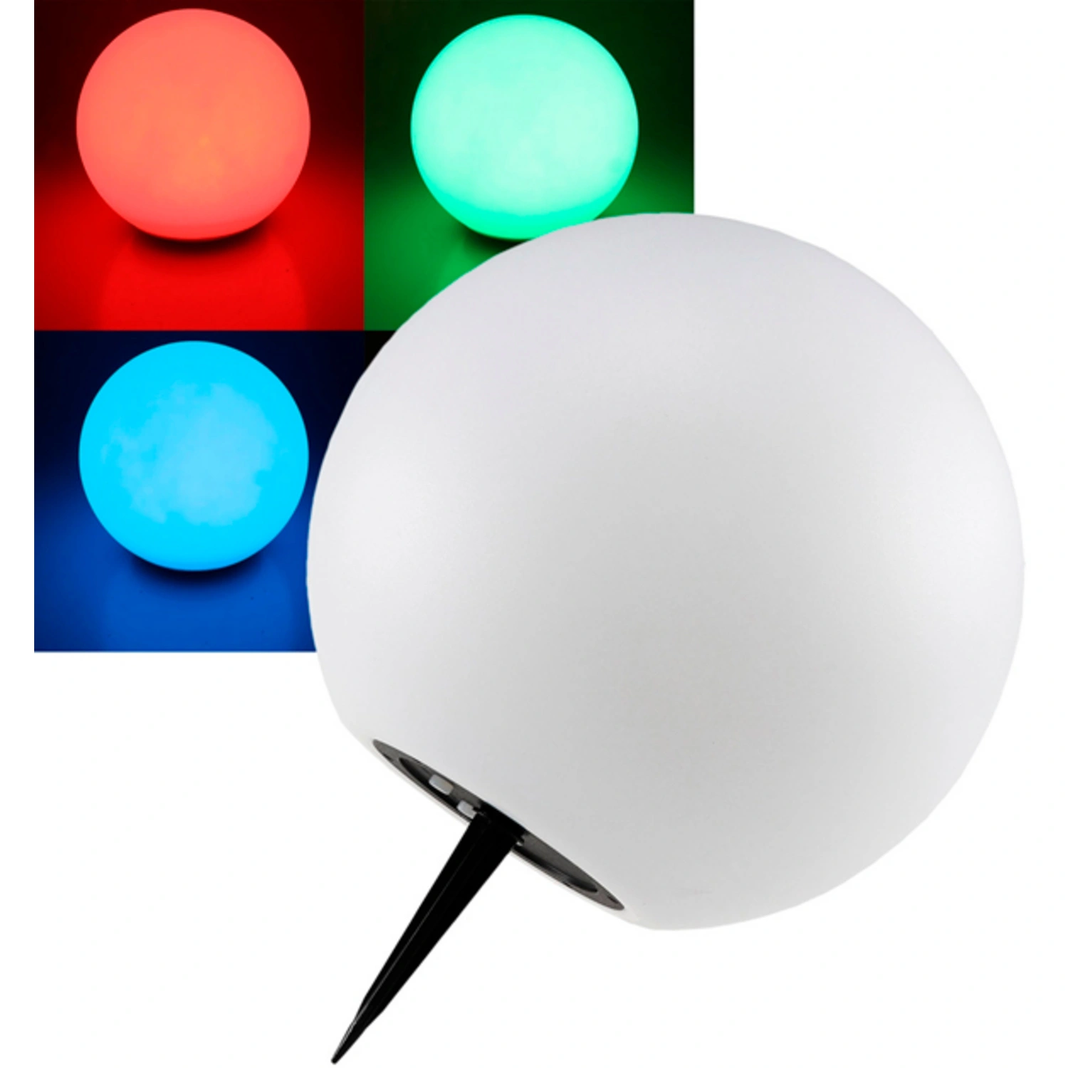 Solarleuchte »Torina«, Ø 15 cm, Warmweiß/RGB, inkl. Erdspieß, weiß