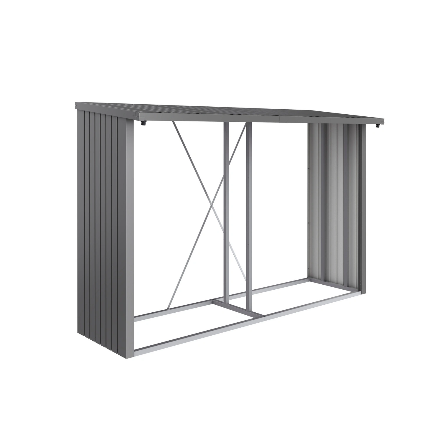 Kaminholzlager »Woodstock«, BxHxL: 300,7 x 199 x 102 cm, quarzgrau-metallic