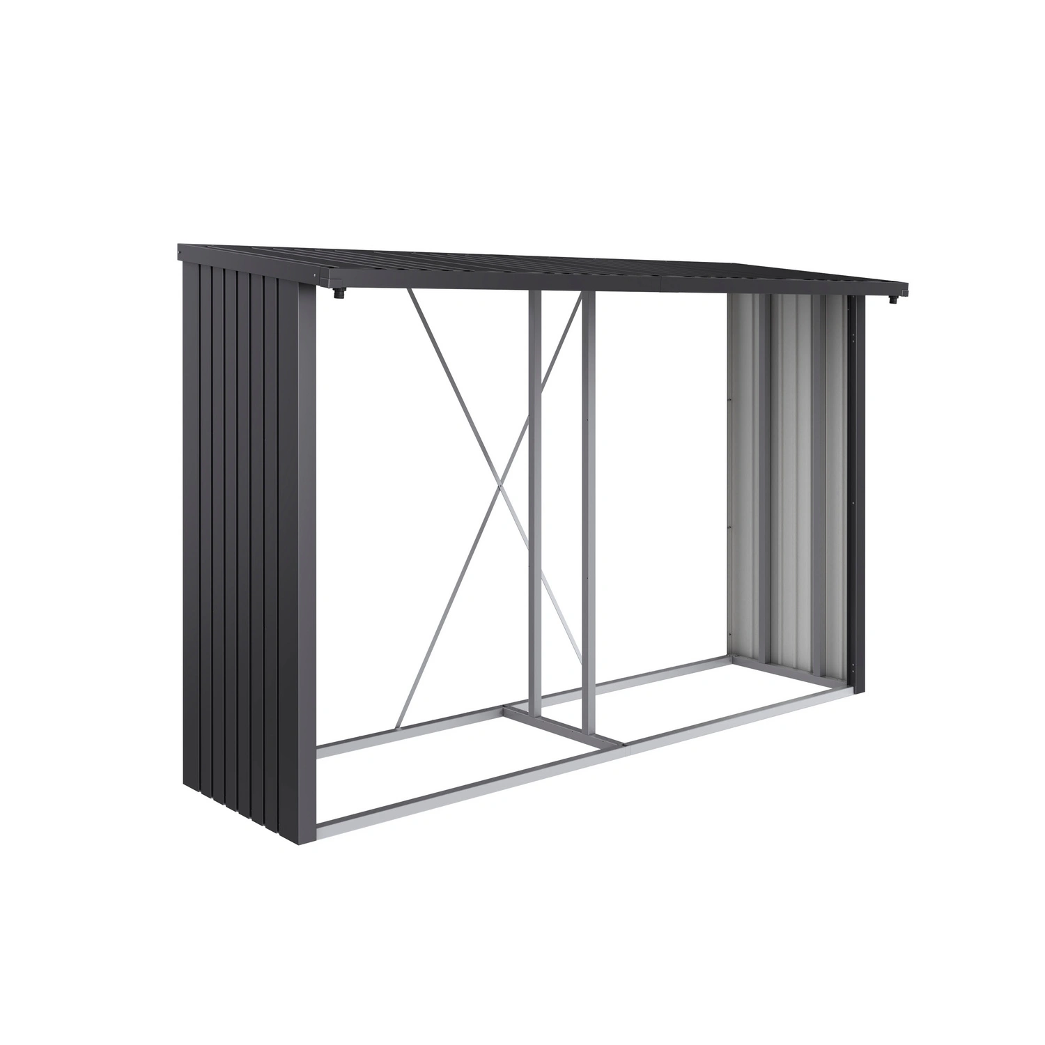 Kaminholzlager »Woodstock«, BxHxL: 300,7 x 199 x 102 cm, dunkelgrau-metallic