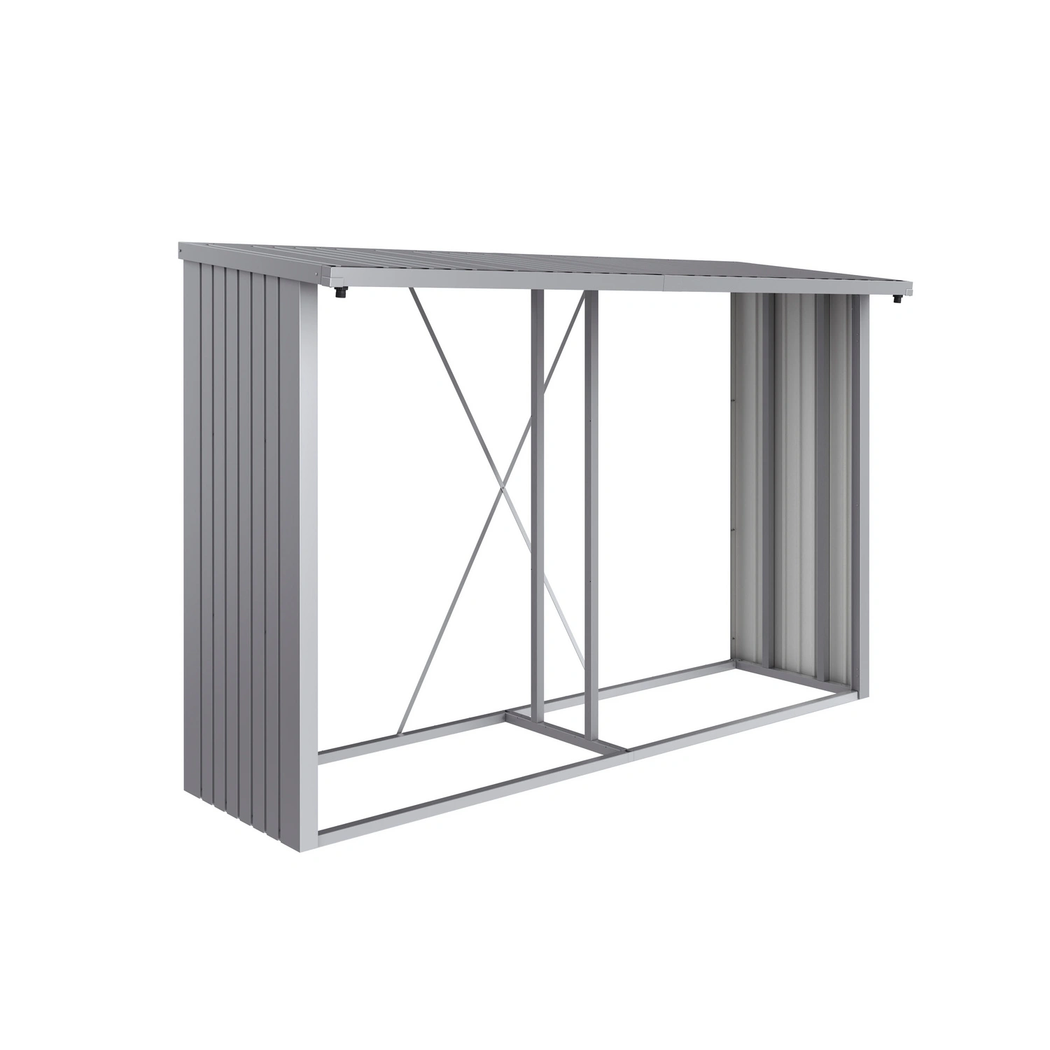 Kaminholzlager »Woodstock«, BxHxL: 300,7 x 199 x 102 cm, silber-metallic