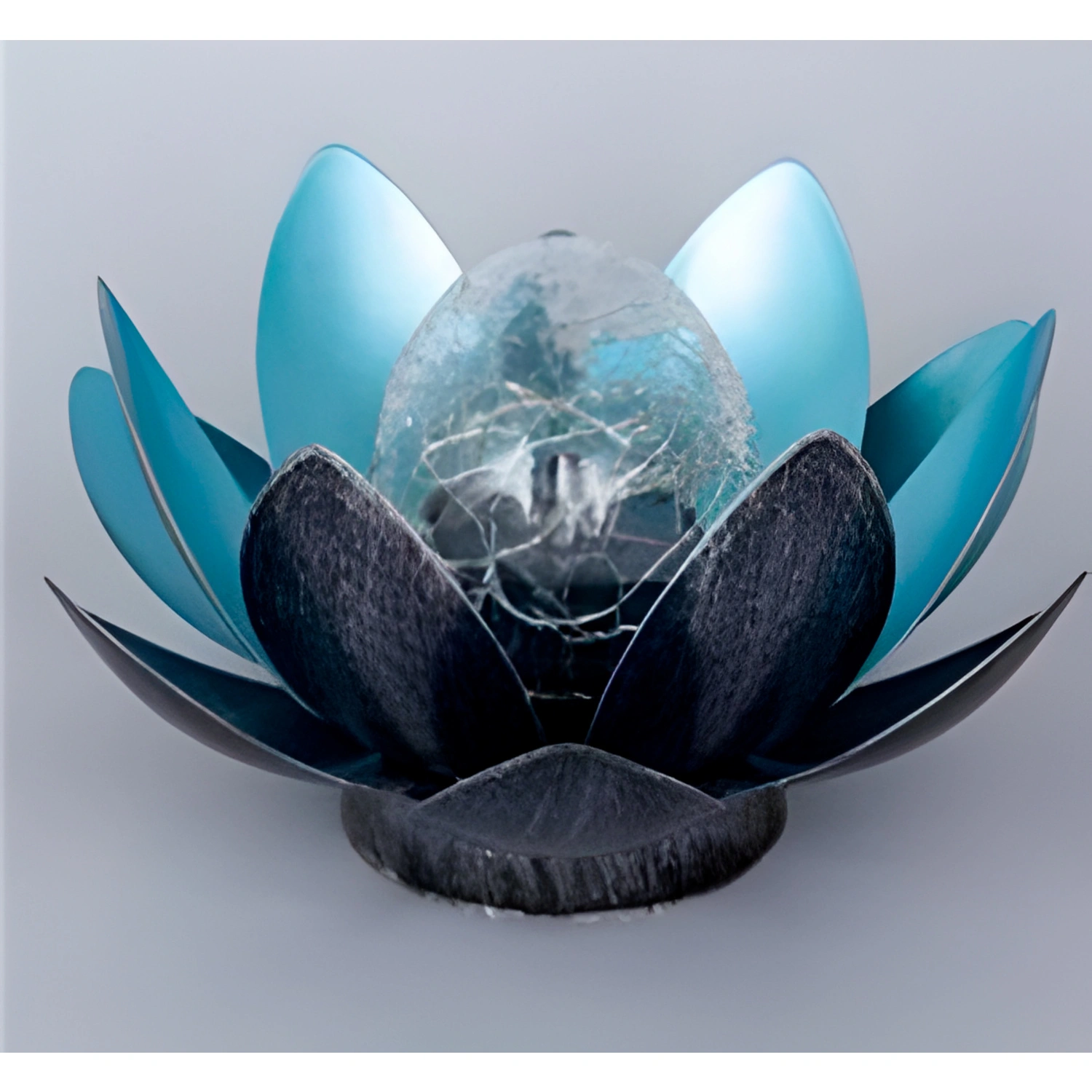 Solarleuchte, Metall/Glas/Kunststoff, schwarz/transparent