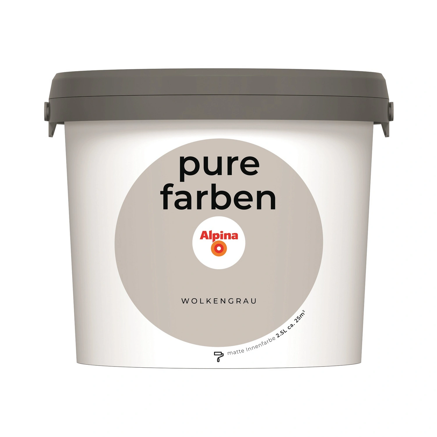 Wandfarbe »Pure Farben«, Wolkengrau, 2,5L, matt